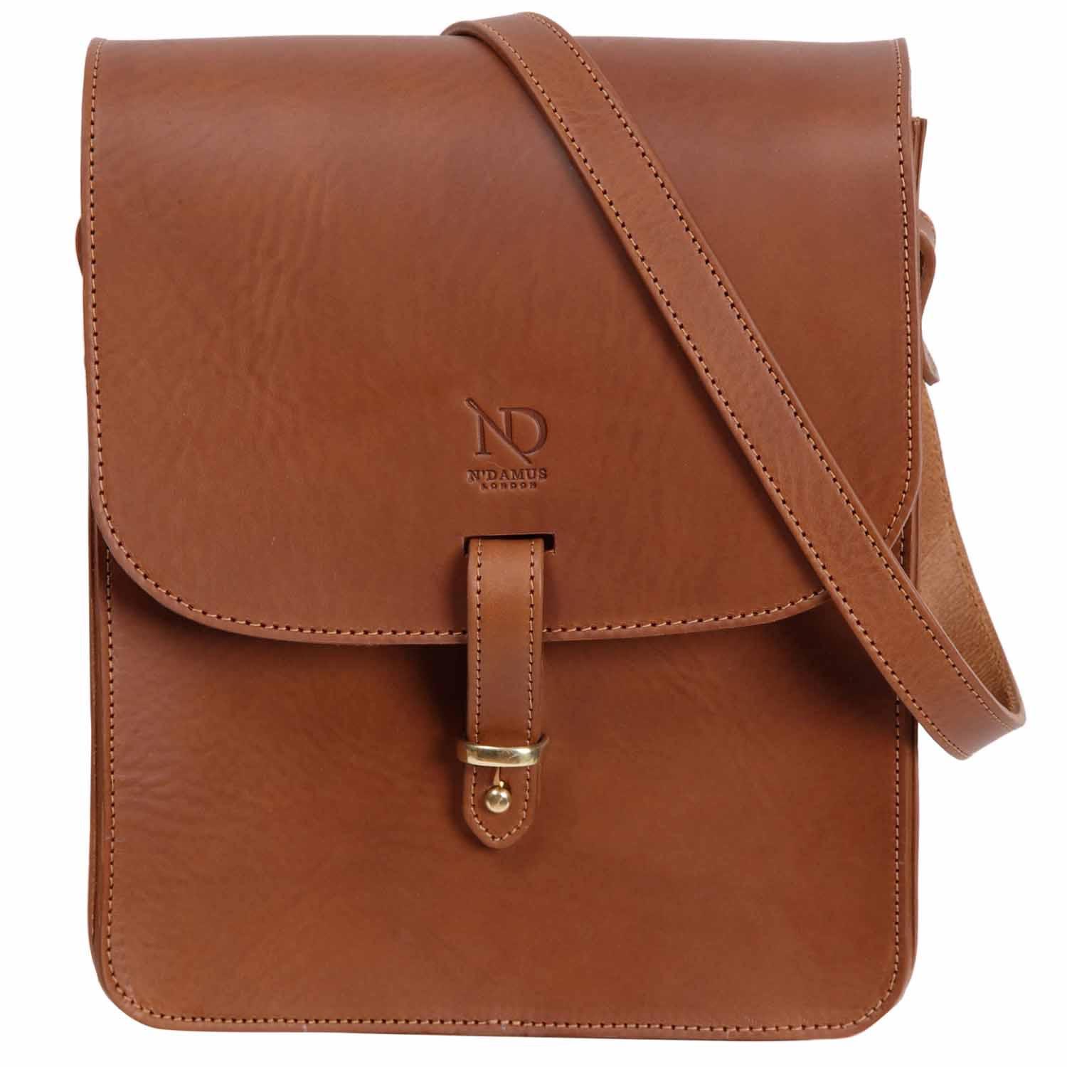 N&#39;damus London Elizabeth Tan Leather Crossbody Satchel Bag in Brown - Lyst