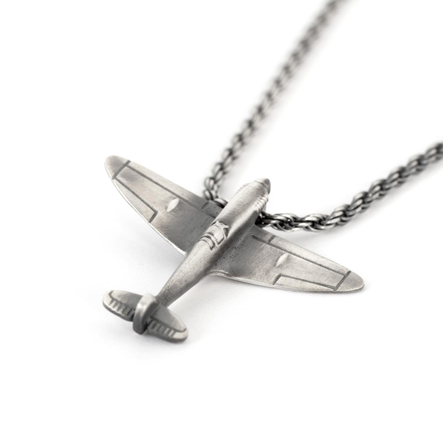 Airplane Necklace Sterling Silver Airplane Charm Necklace 