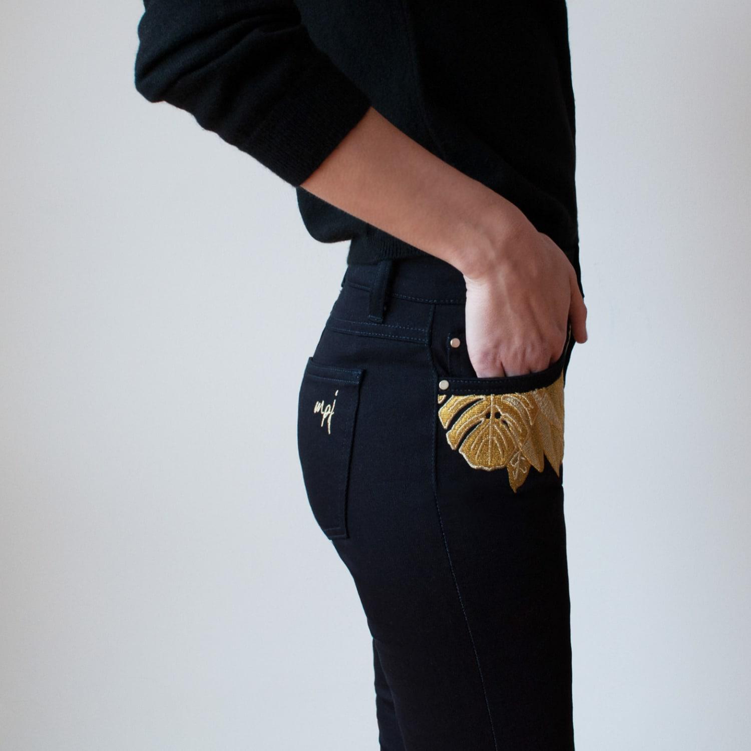 gold leaf jeans