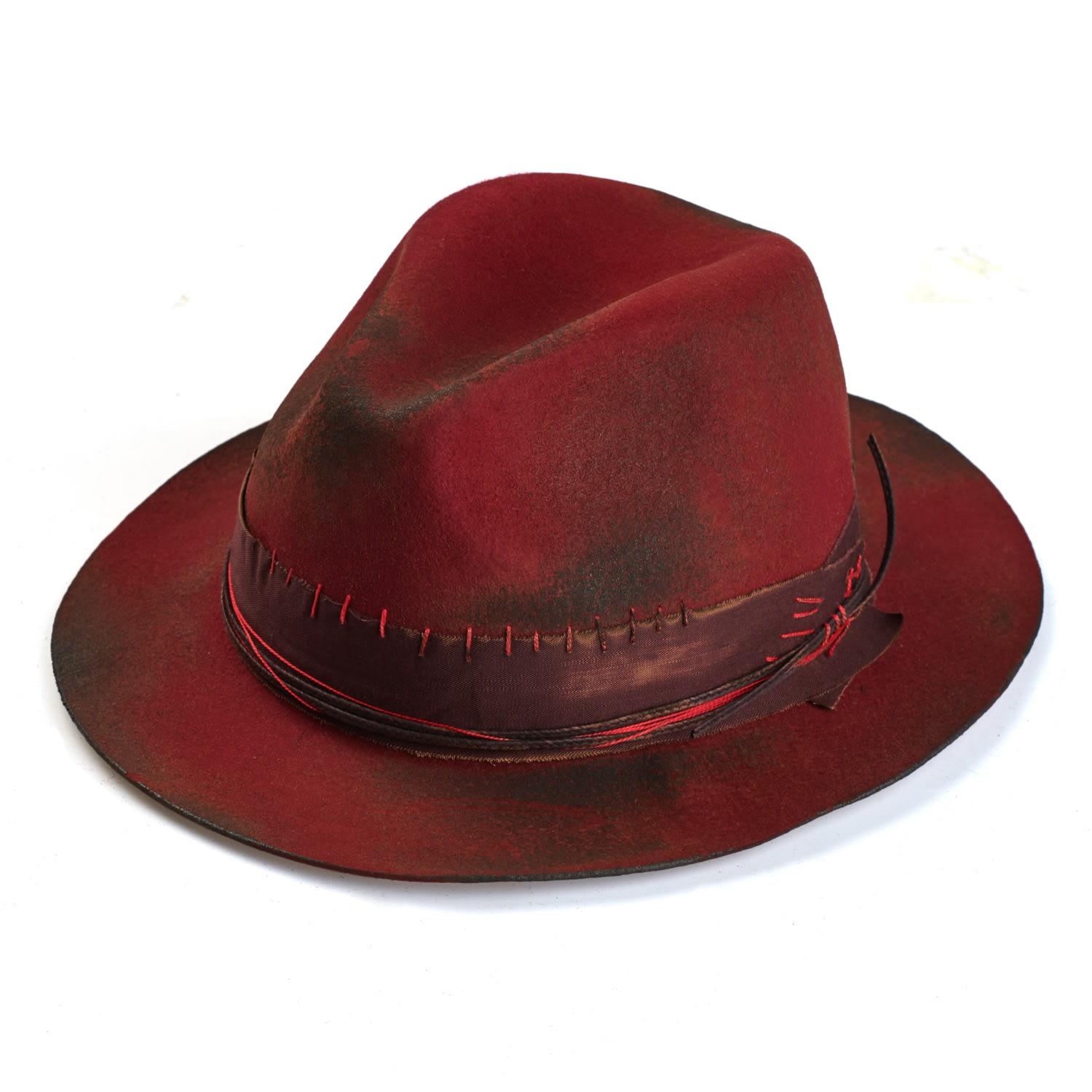 Justine Hats Burning Hat Felt Fedora in Red Lyst