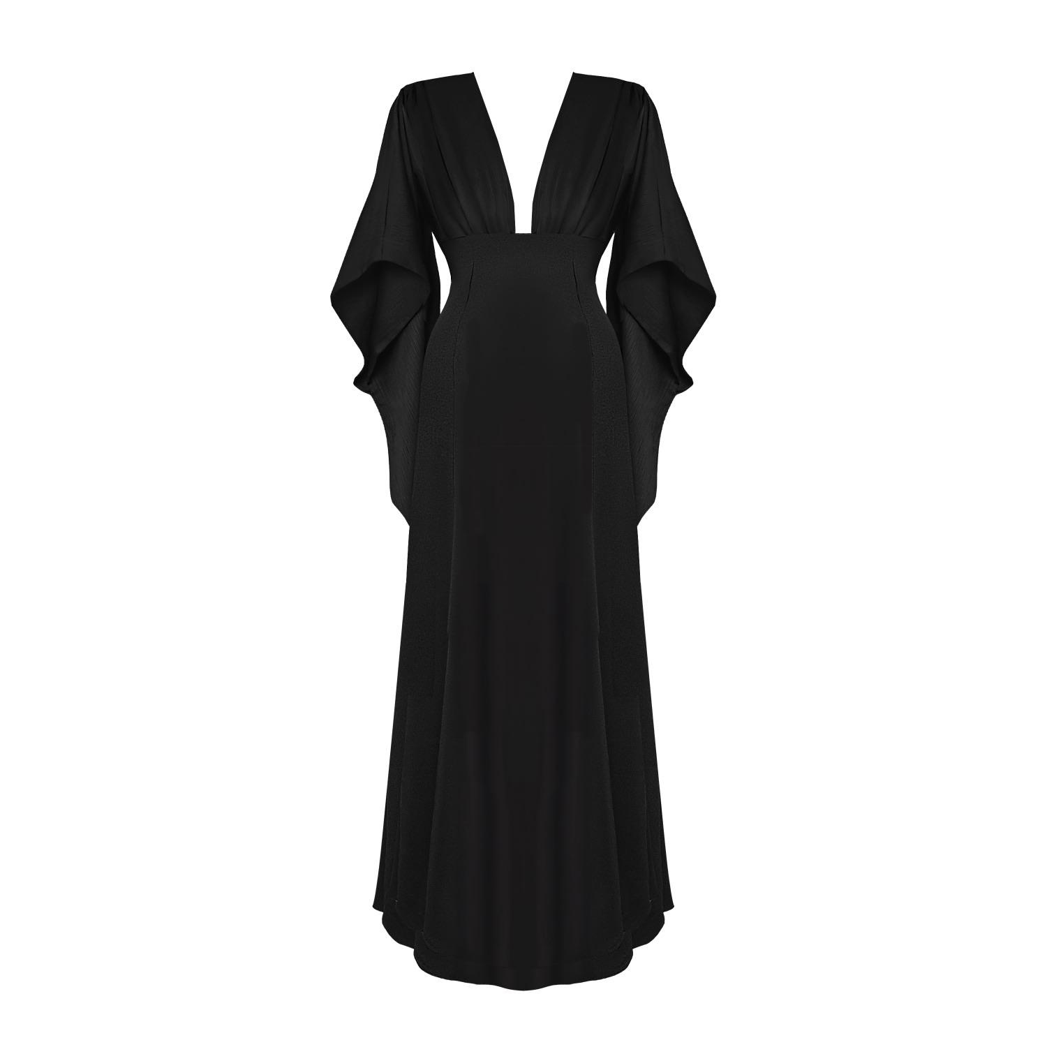 Lily Phellera Kimono Sleeve Viscose Maxi Dress in Black Lyst UK