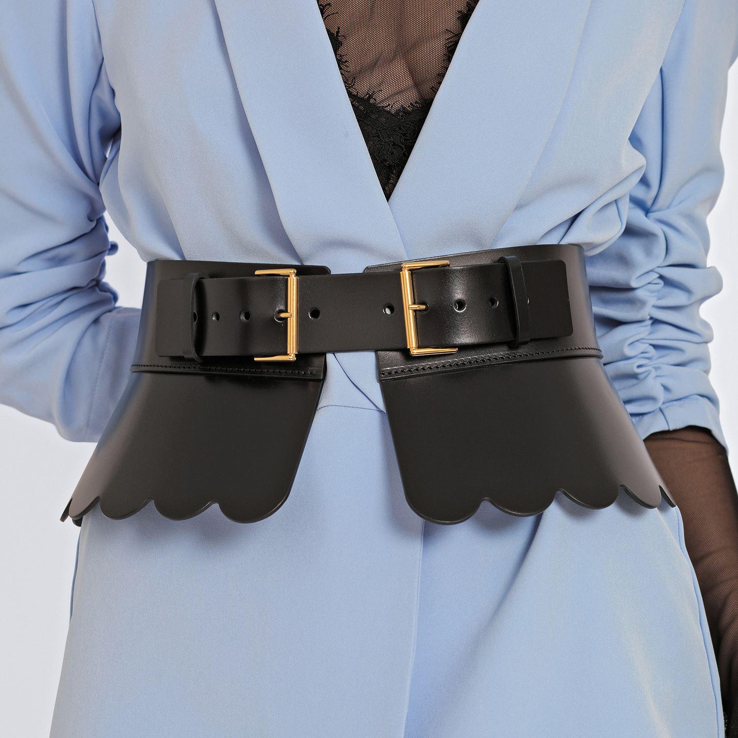 leather peplum belt