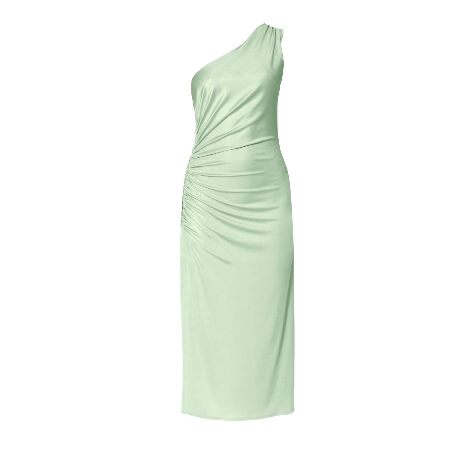 slim fit dress slacks Elegant V Neck Jade Green Front-Split Ruffles Prom Dresses – luladress main image 0