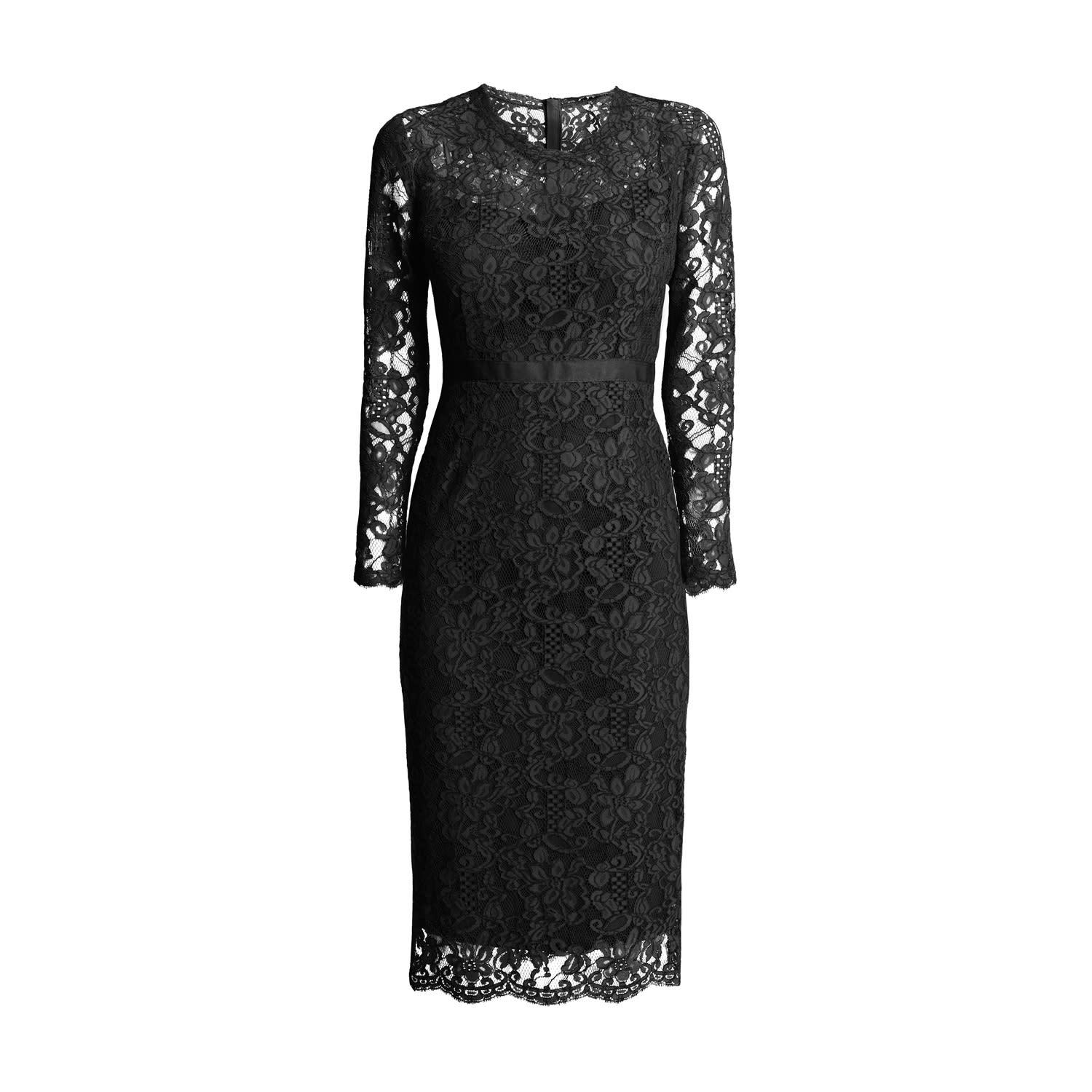 Rumour London Chiara Long Sleeve Lace Dress in Black | Lyst