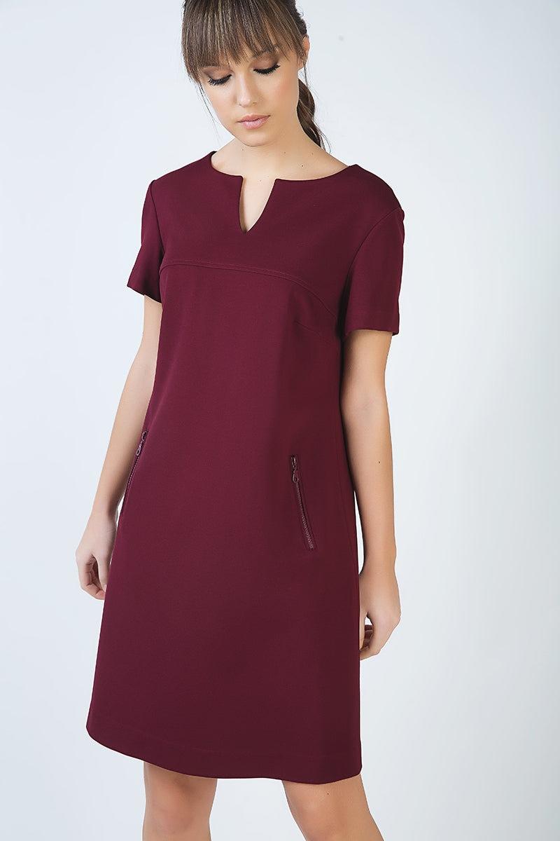 Conquista Burgundy Sack Dress in Red | Lyst Conquista Burgundy Sack Dress in Red | Lyst