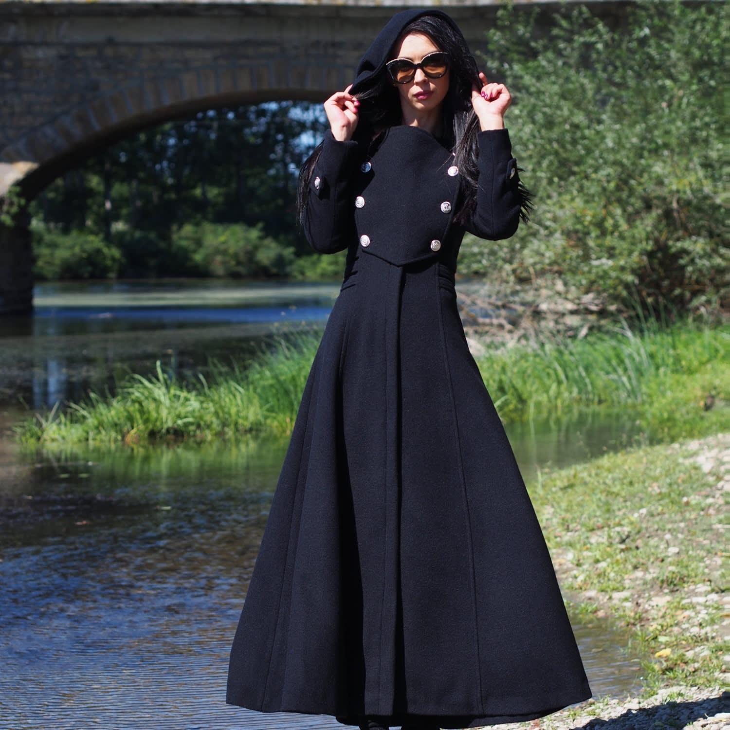 princess polly baby blue dress Women's Black Coats main image 0