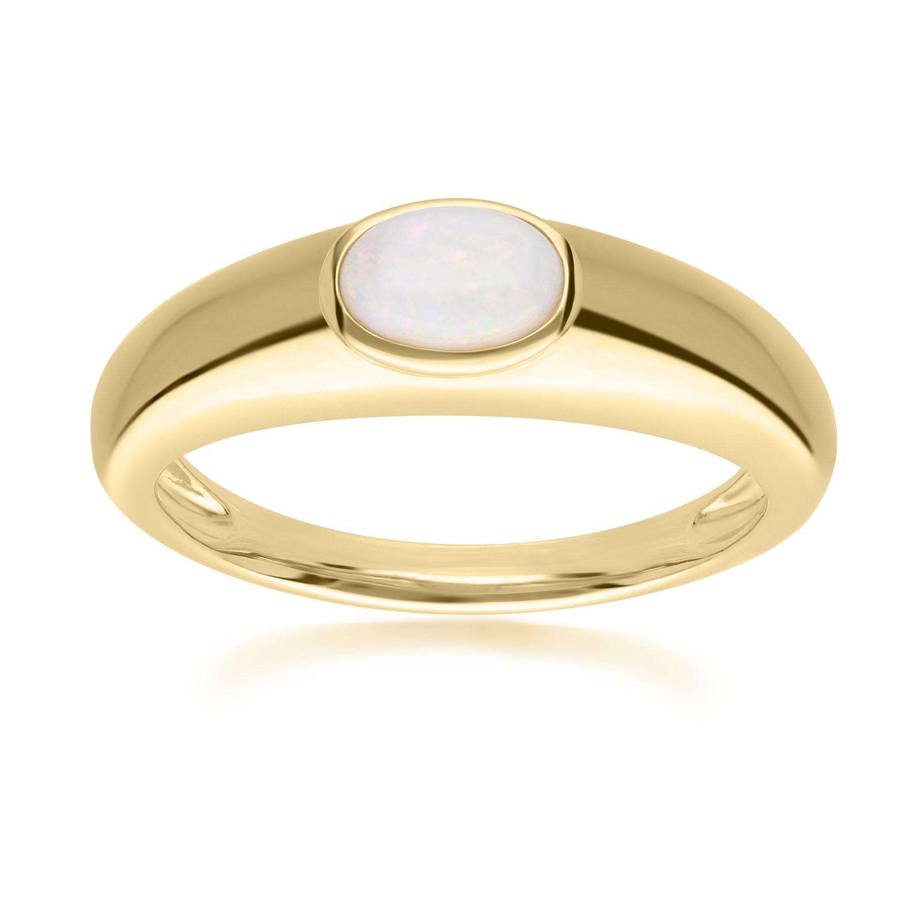 Gemondo Oval Cut Opal Ring In Gold Plated Silver in Metallic | Lyst