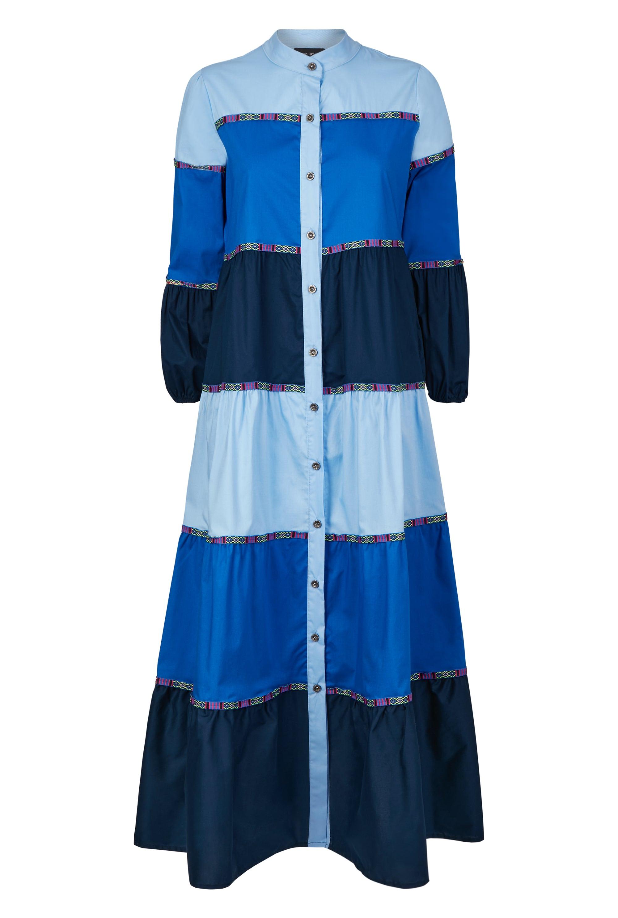 James Lakeland Cotton Tiered Maxi Dress Blue Lyst UK
