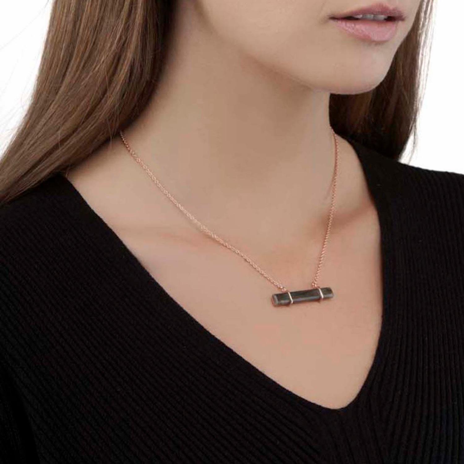 black onyx bar necklace