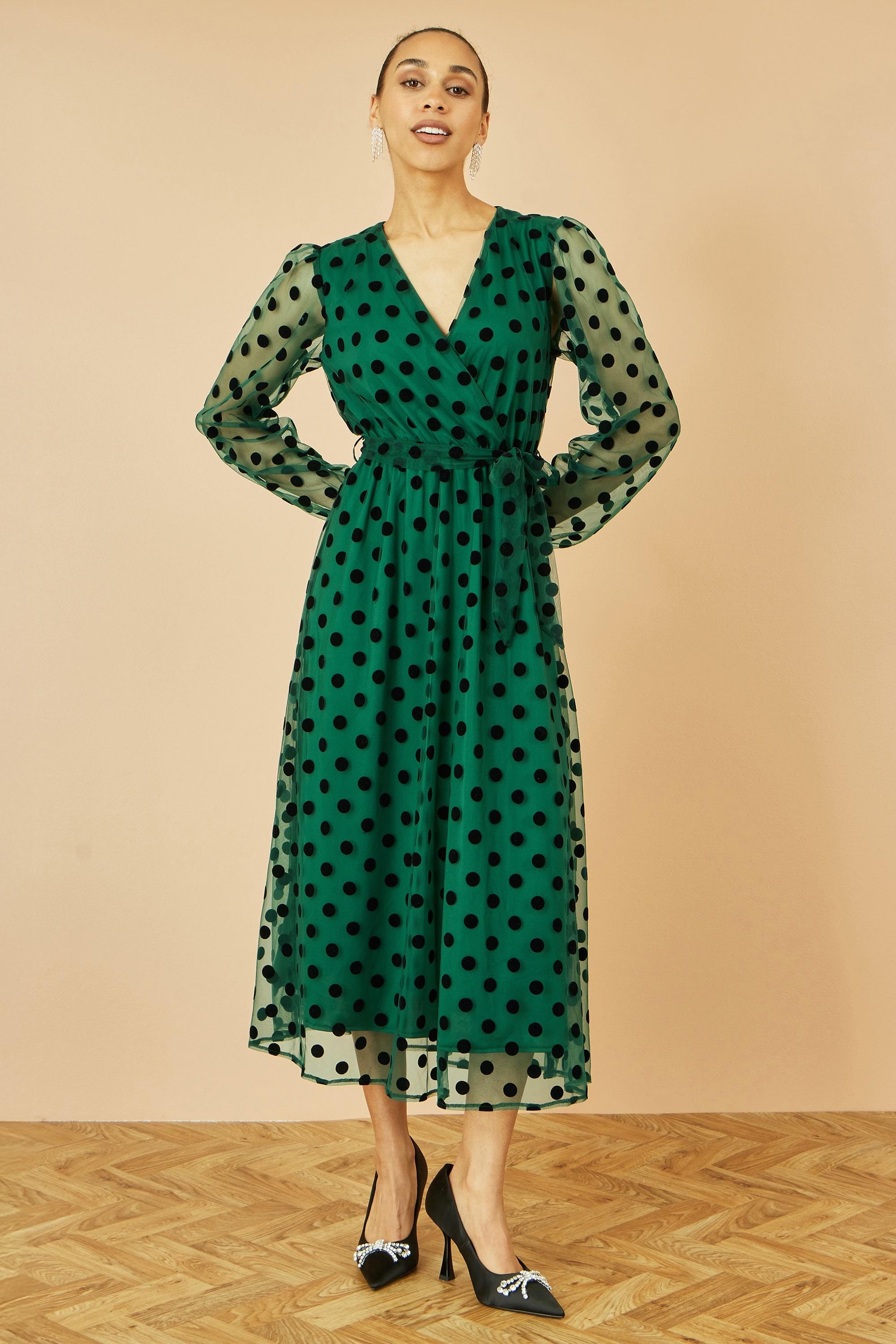 slim fit dress slacks Harbor Green Crushed Velvet Wrap Detail Midi Dress – Girl In Mind
