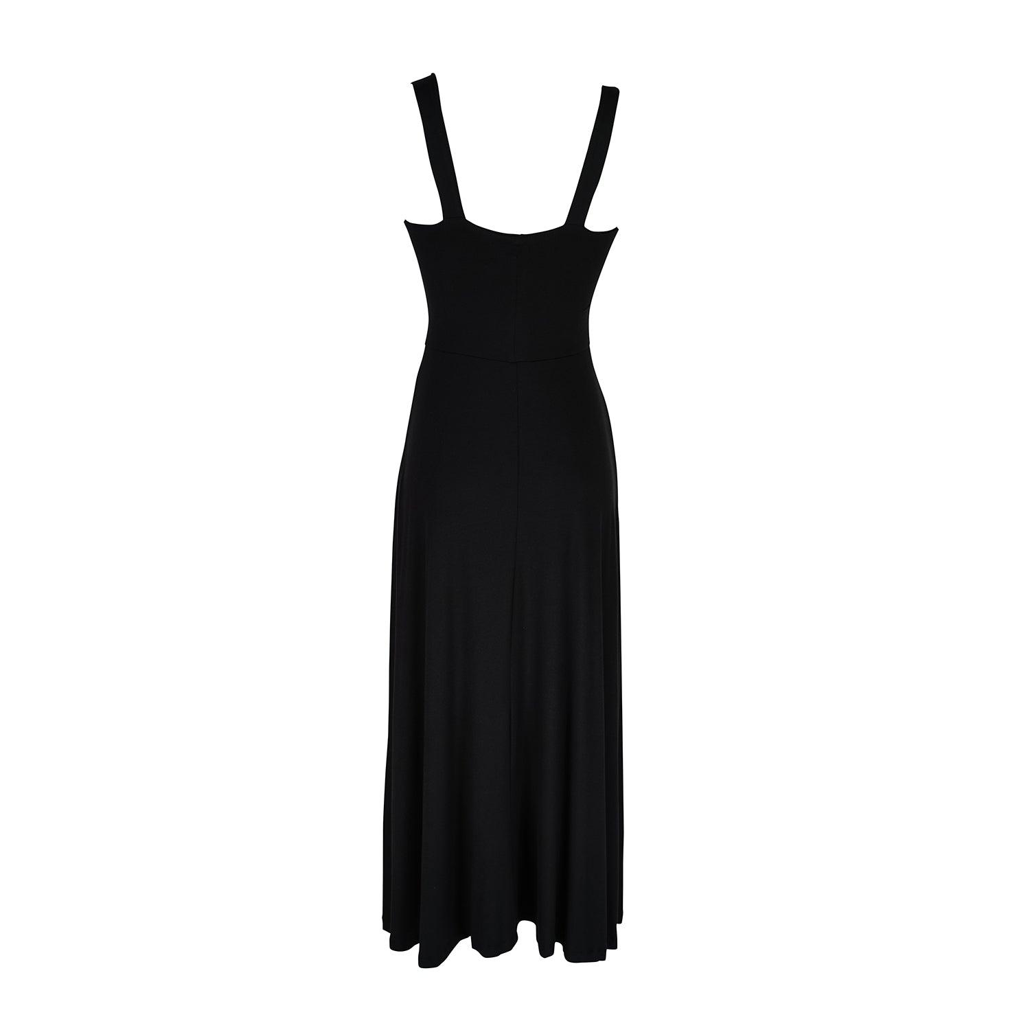 Jennafer Grace Onyx Fit & Flare Slip Dress in Black | Lyst
