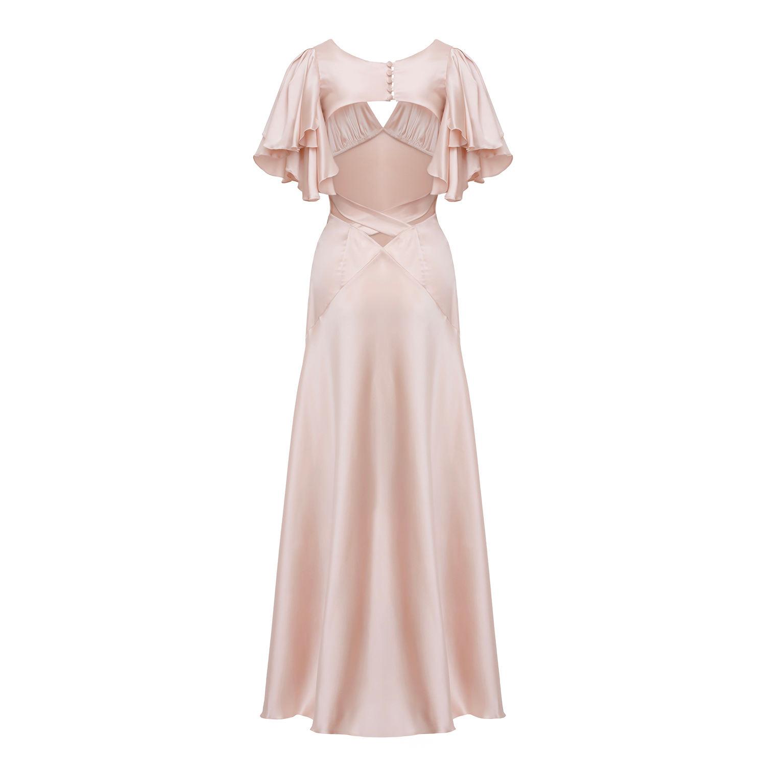 kristina formal sequin cutout dress Adoria Sequin Cut Out Maxi Dress / Gold | MESHKI main image 1