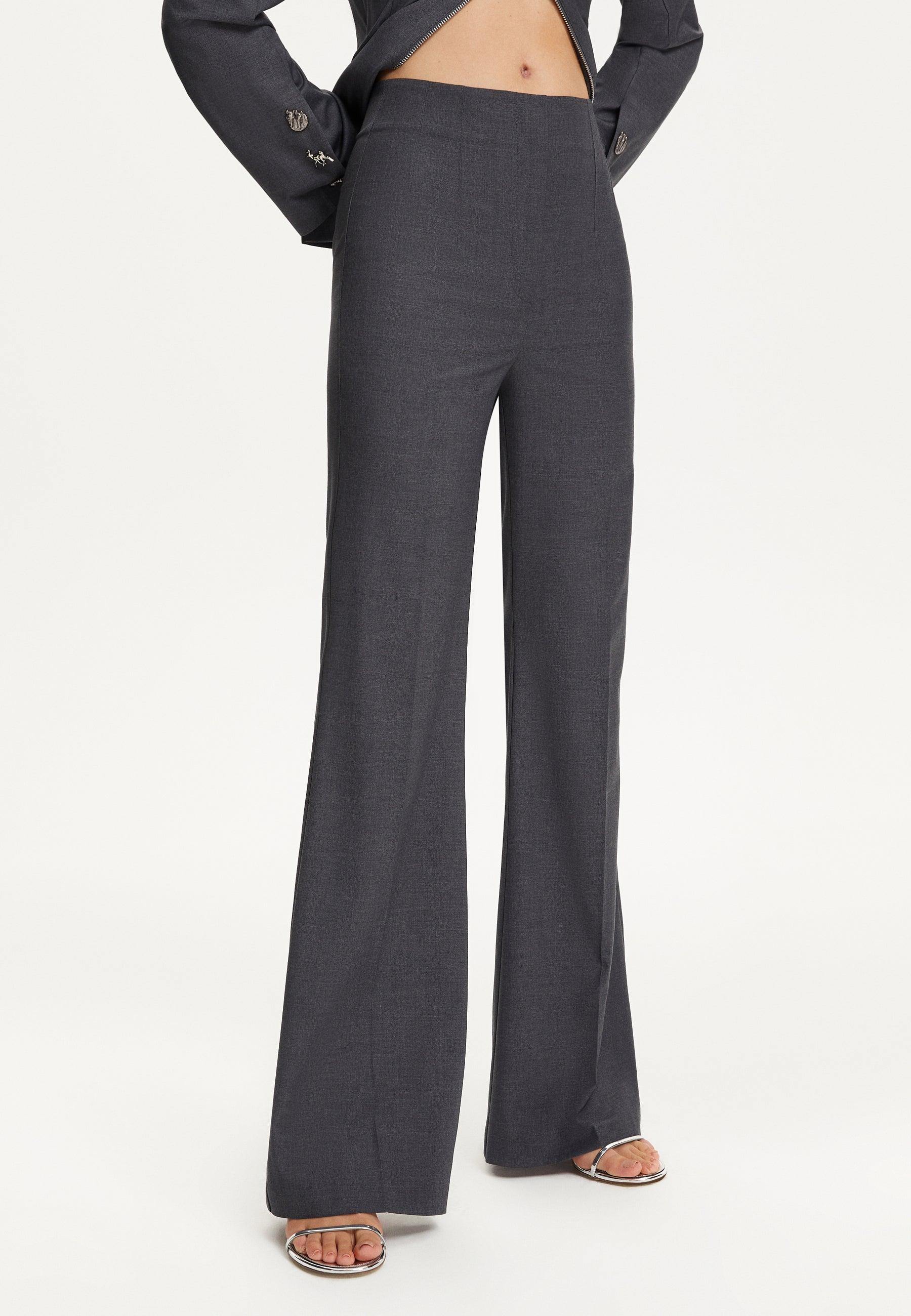 Nocturne Flared Pants With Cuffs in Blue