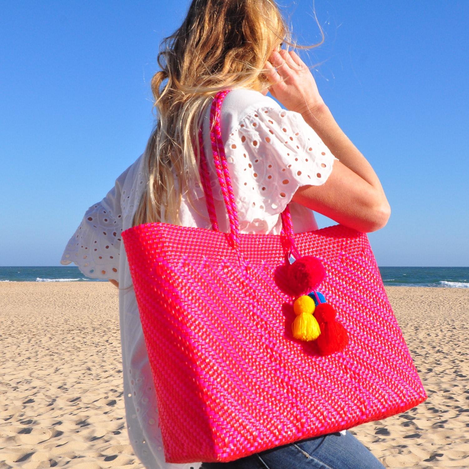 plastic beach tote bags