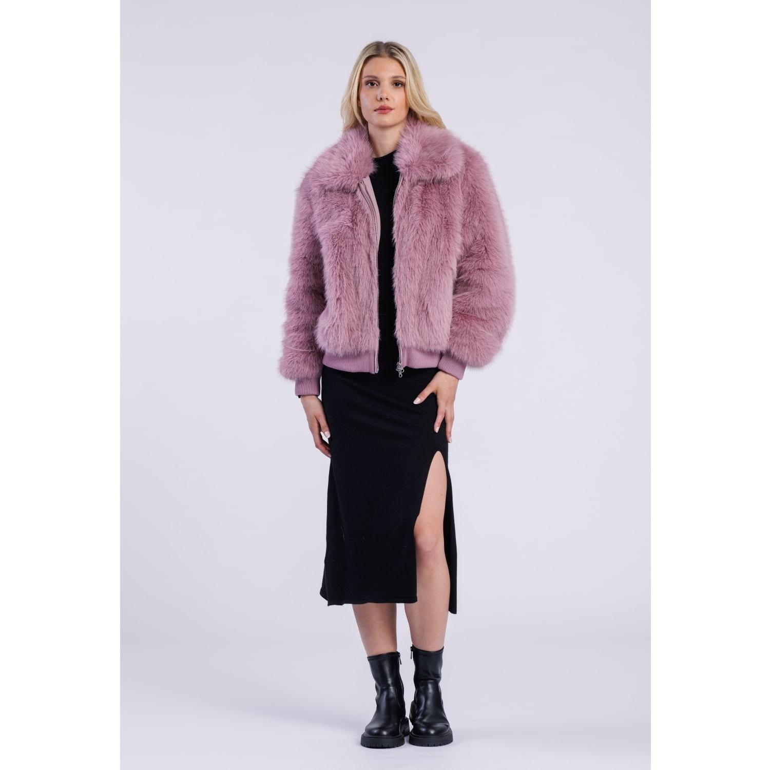 Freaky Nation Cozy Fake Fur Bomber Jacket in Purple Lyst UK