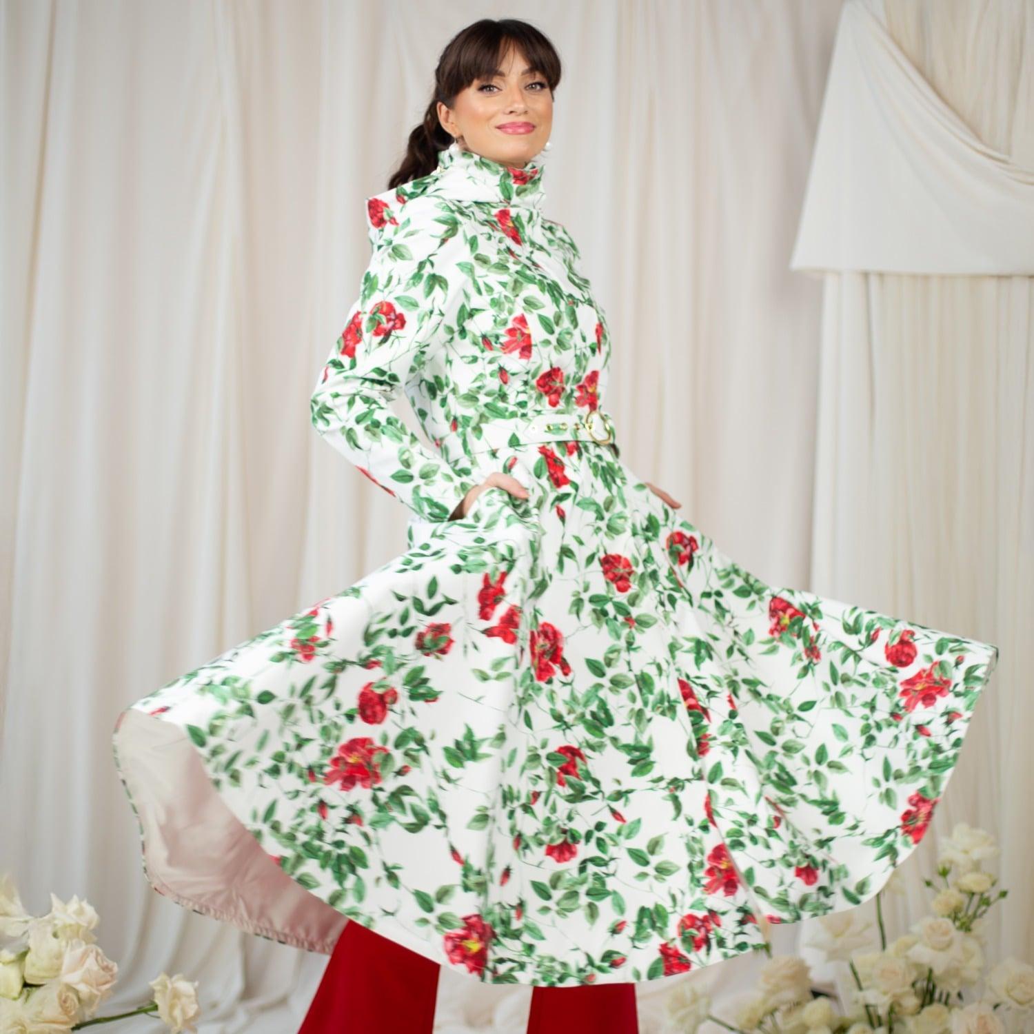 RainSisters Fit Flare Coat With A-Line Skirt in Green Lyst UK