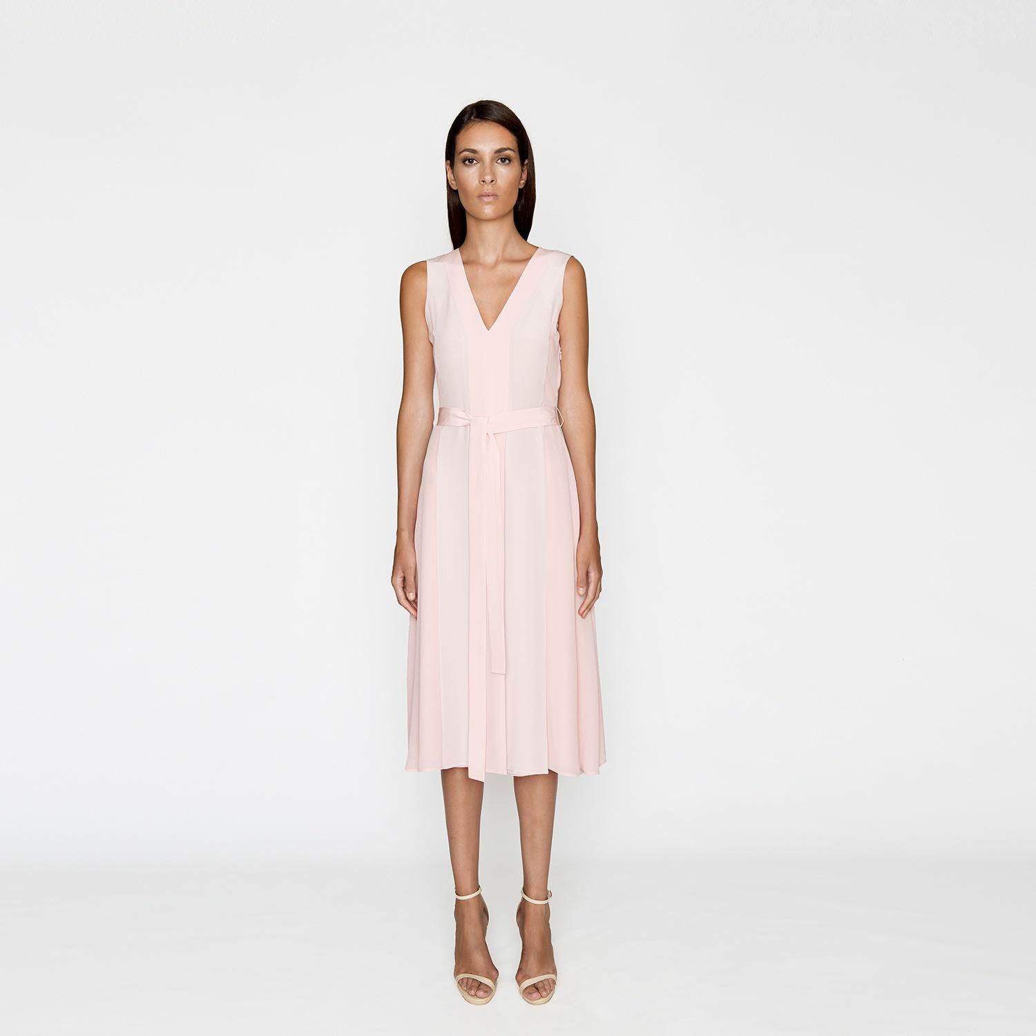 carnation silk dress