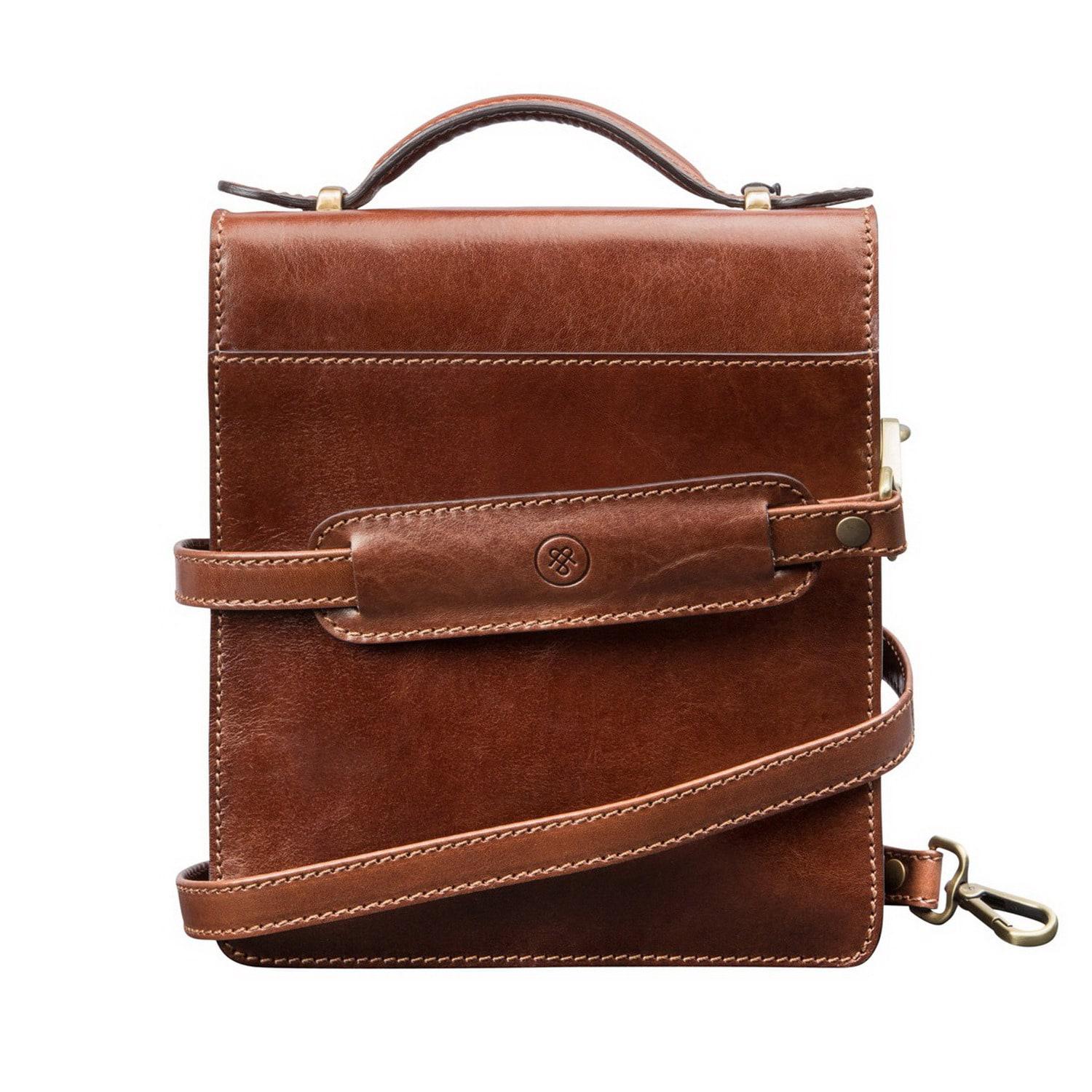 Luxury Brown Leather Tote Bags For Men