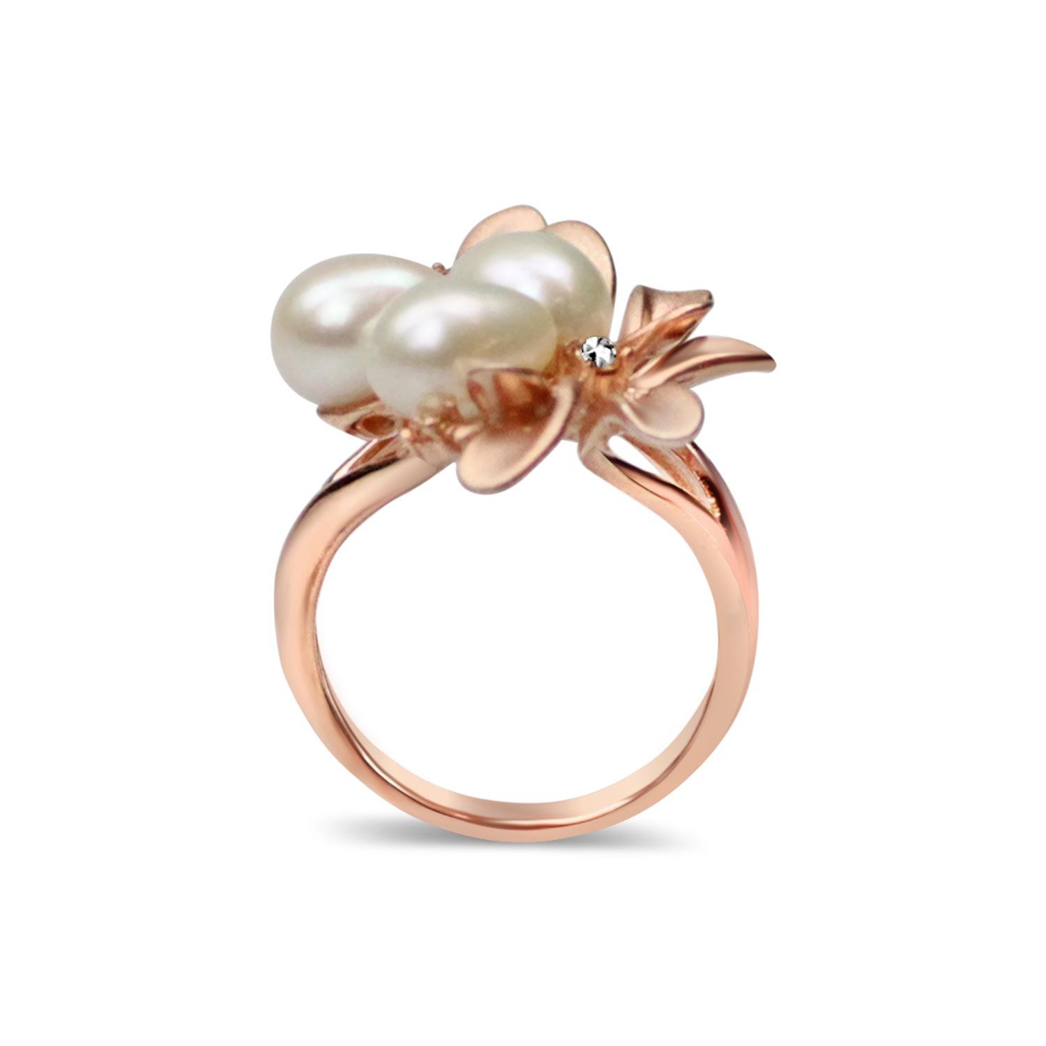 Bellus Domina Gold Plated Freshwater Pearl Ring in Metallic - Lyst