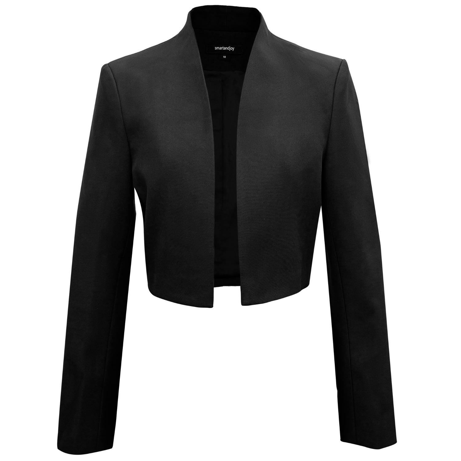 Smart and Joy Short Bolero Jacket in Black Lyst UK