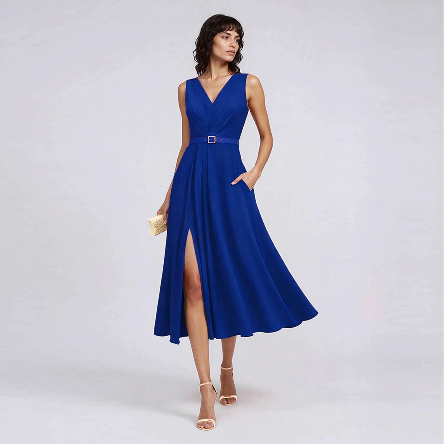 sachin and babi light blue dress Ladies Seamless Racer Dress