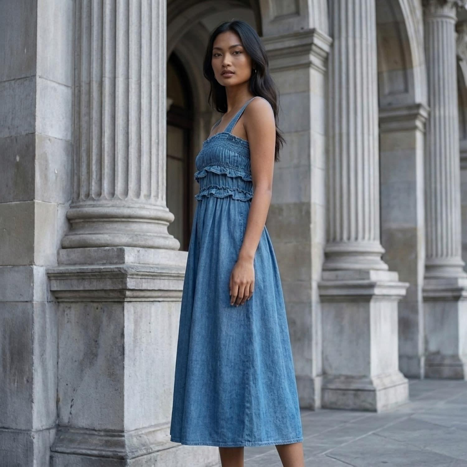 womens denim smock dress Reclaimed Vintage - Denim mini smock dress - Women - Cotton - 0 US