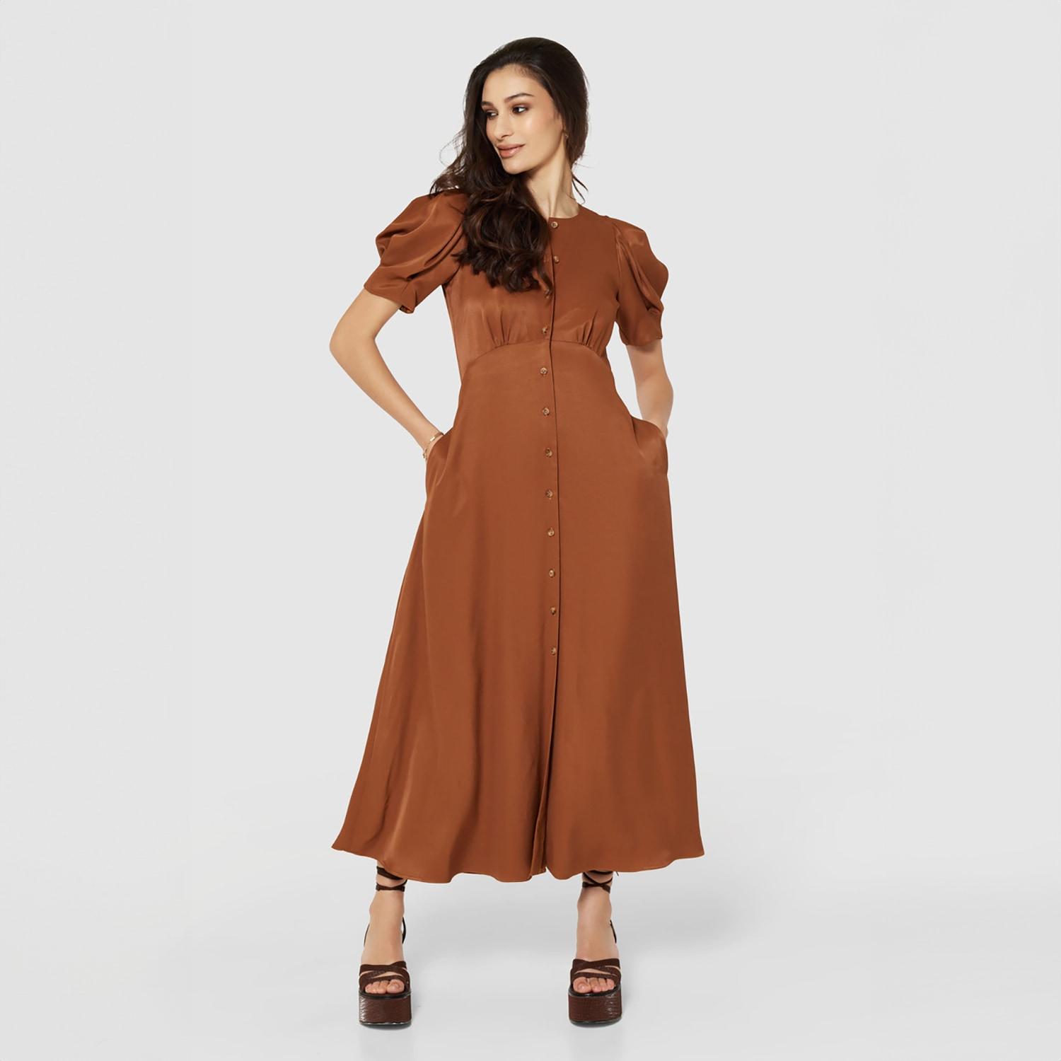 Closet Shirt A Line Dress in Brown Lyst UK