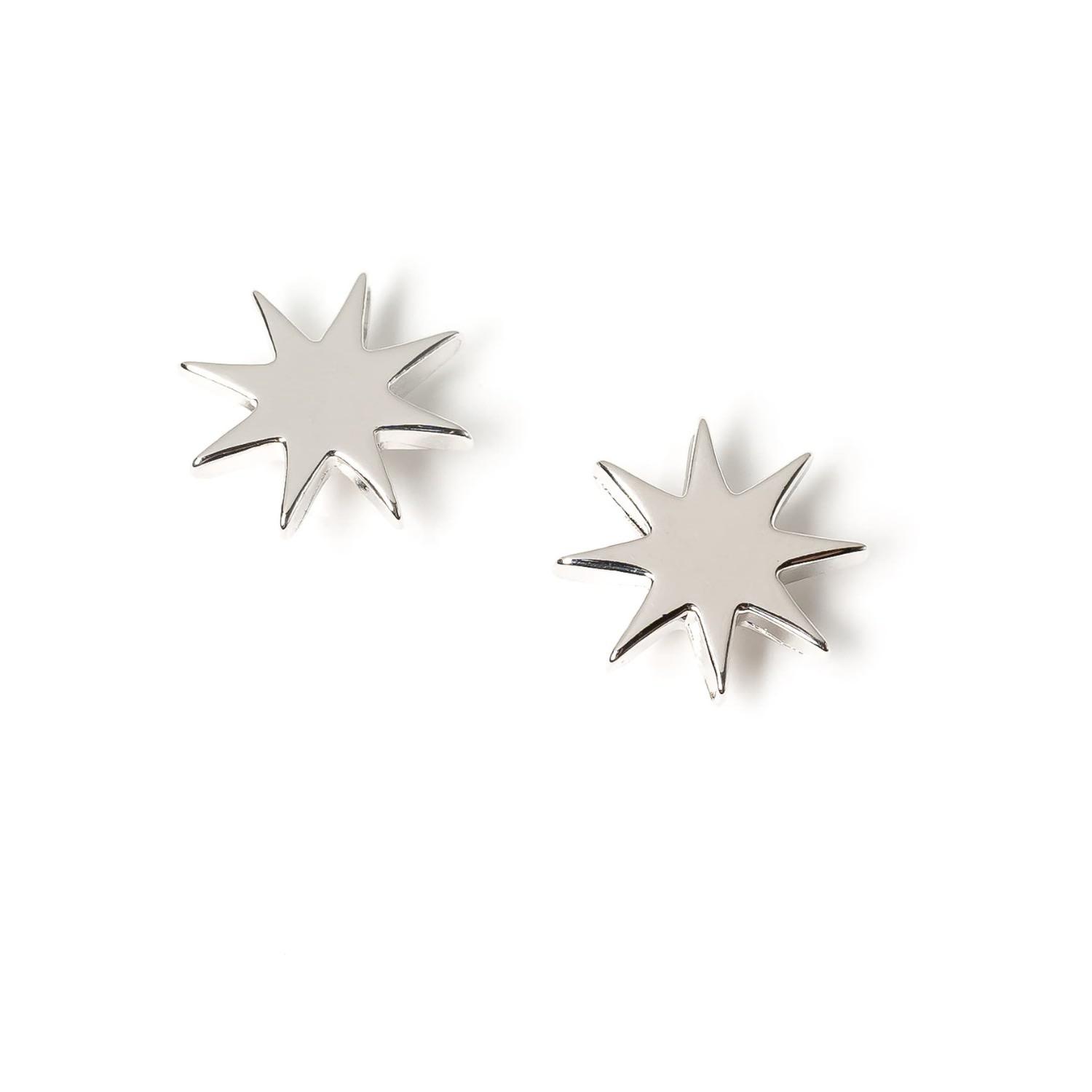 VUE by SEK Platinum Star Stud Earrings in Metallic | Lyst UK