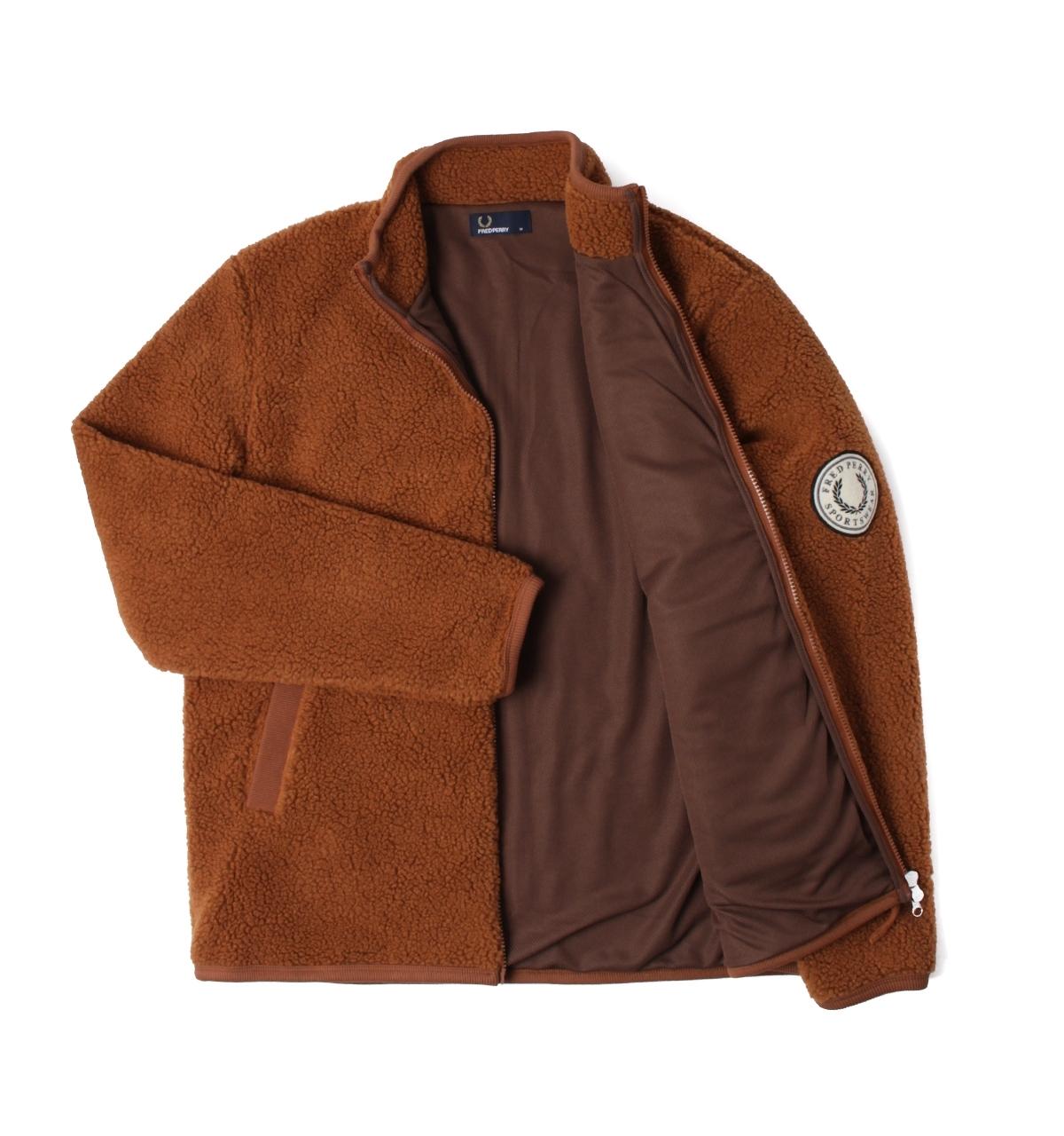 fred perry borg zip through fleece jacket