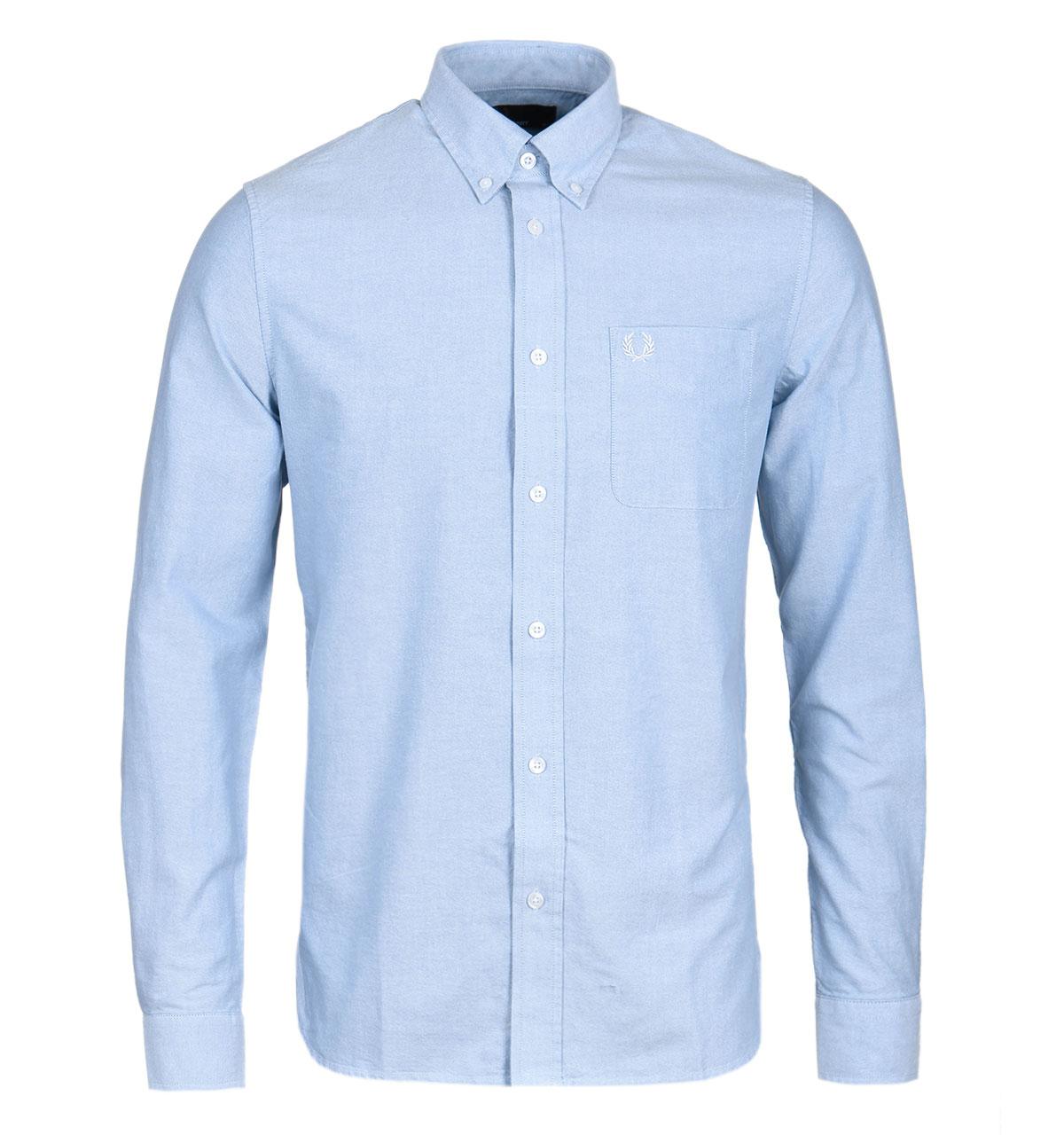 Blue Long Sleeve Oxford Shirt for Men 