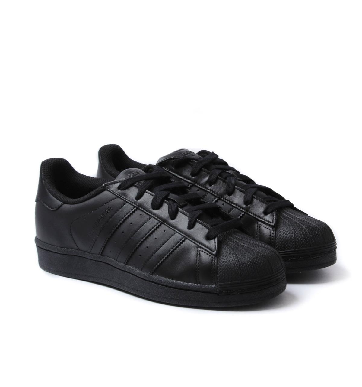 leather adidas black