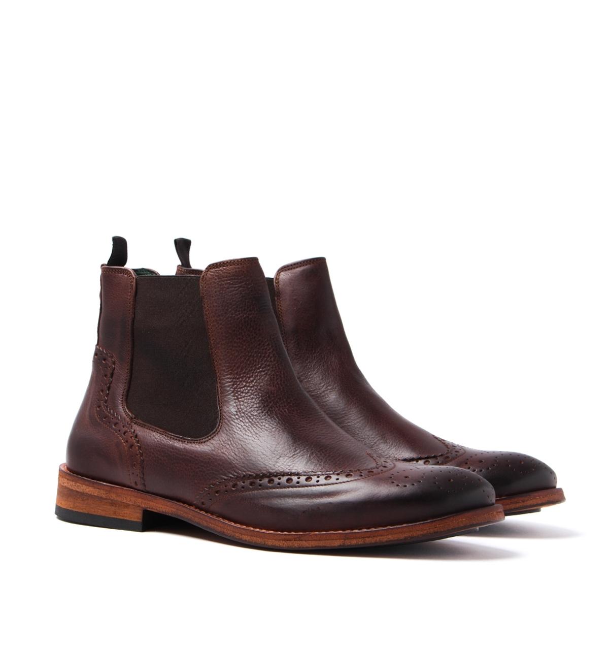 barbour raunds wing cap brogue chelsea boots