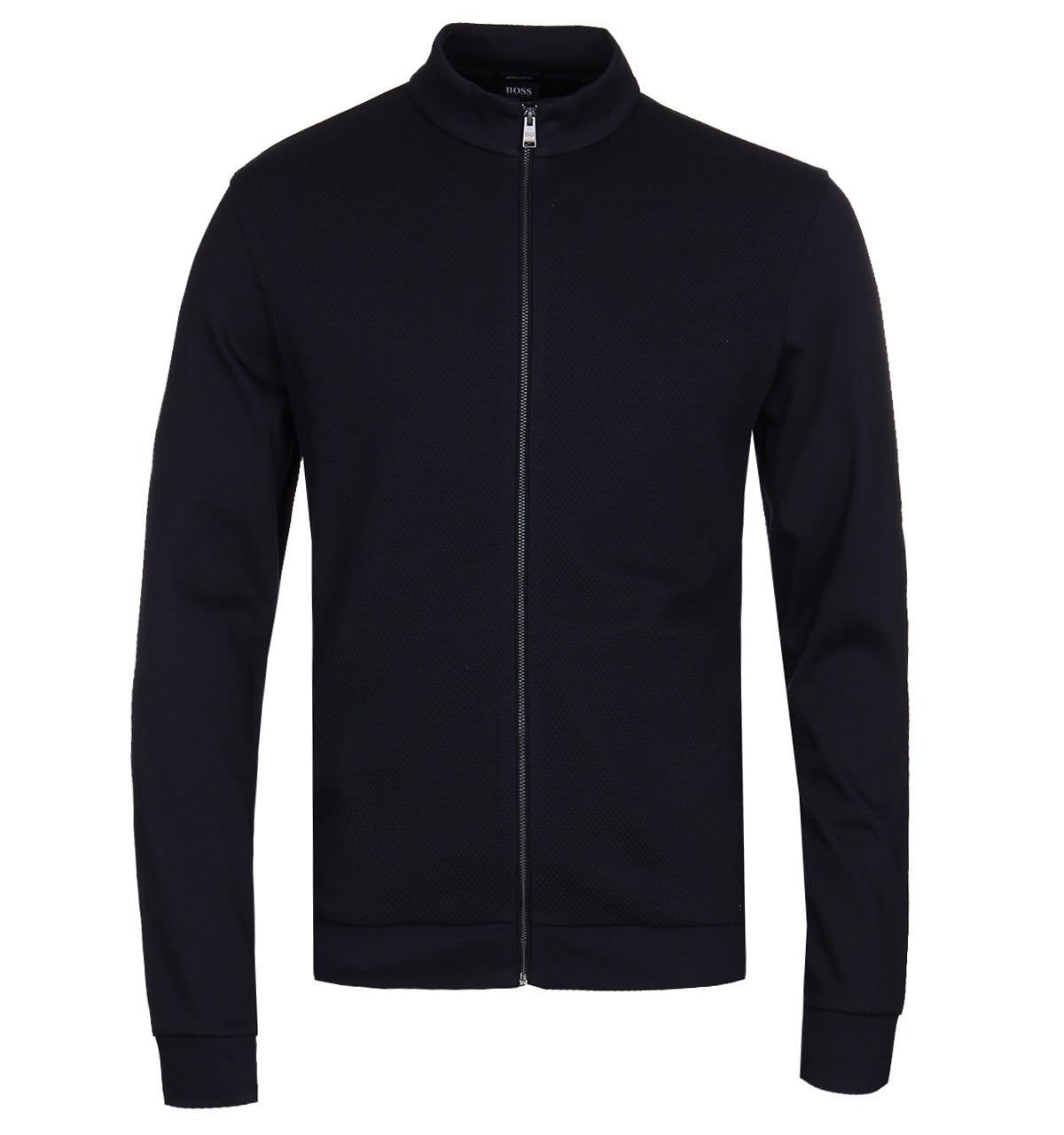 BOSS by HUGO BOSS Cotton Skiles02 Textured Zip-through Sweatshirt in Navy  (Blue) for Men - Lyst