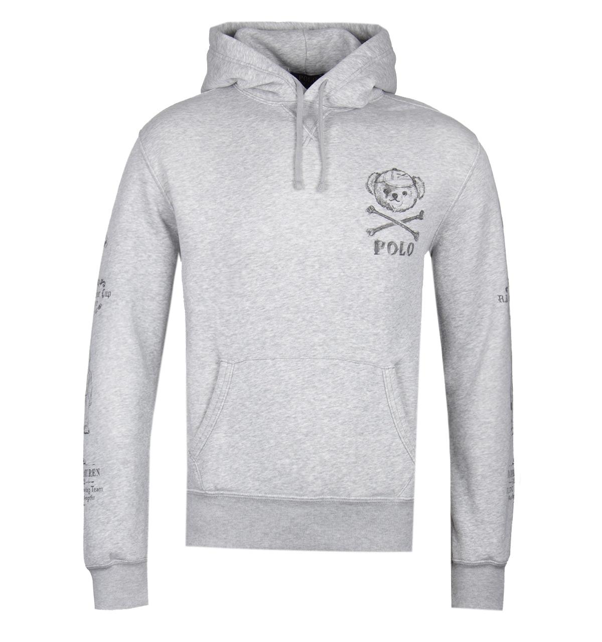Polo Ralph Lauren Cotton Bear Hooded Sweatshirt in Grey (Gray) for 