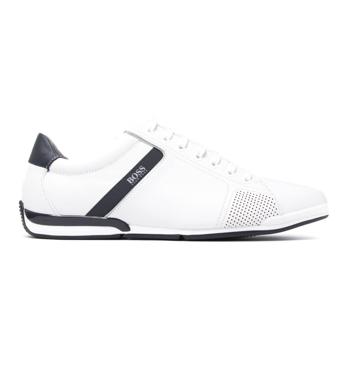 Boss Saturn Lowp White Leather Trainers 