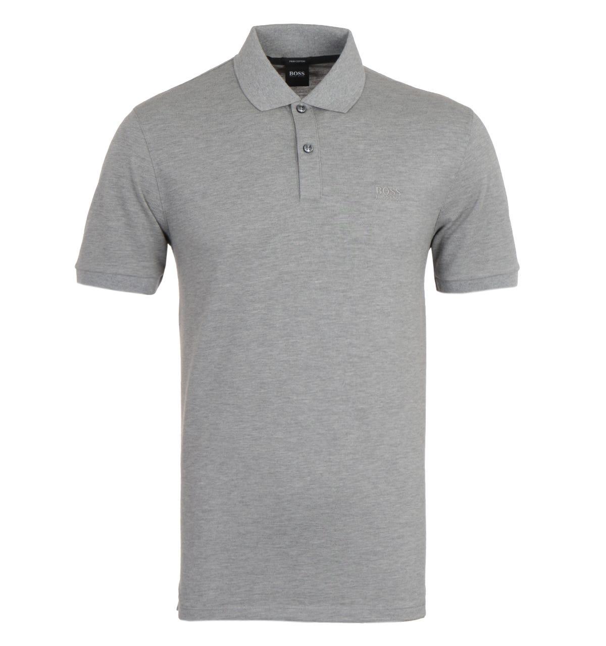 BOSS by Hugo Boss Pallas Pique Cotton Grey Marl Polo Shirt in Gray for