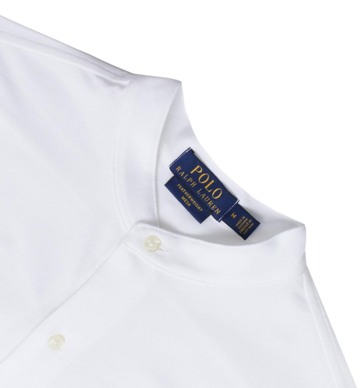 Polo Ralph Lauren Mandarin Collar White Mesh Shirt for Men | Lyst