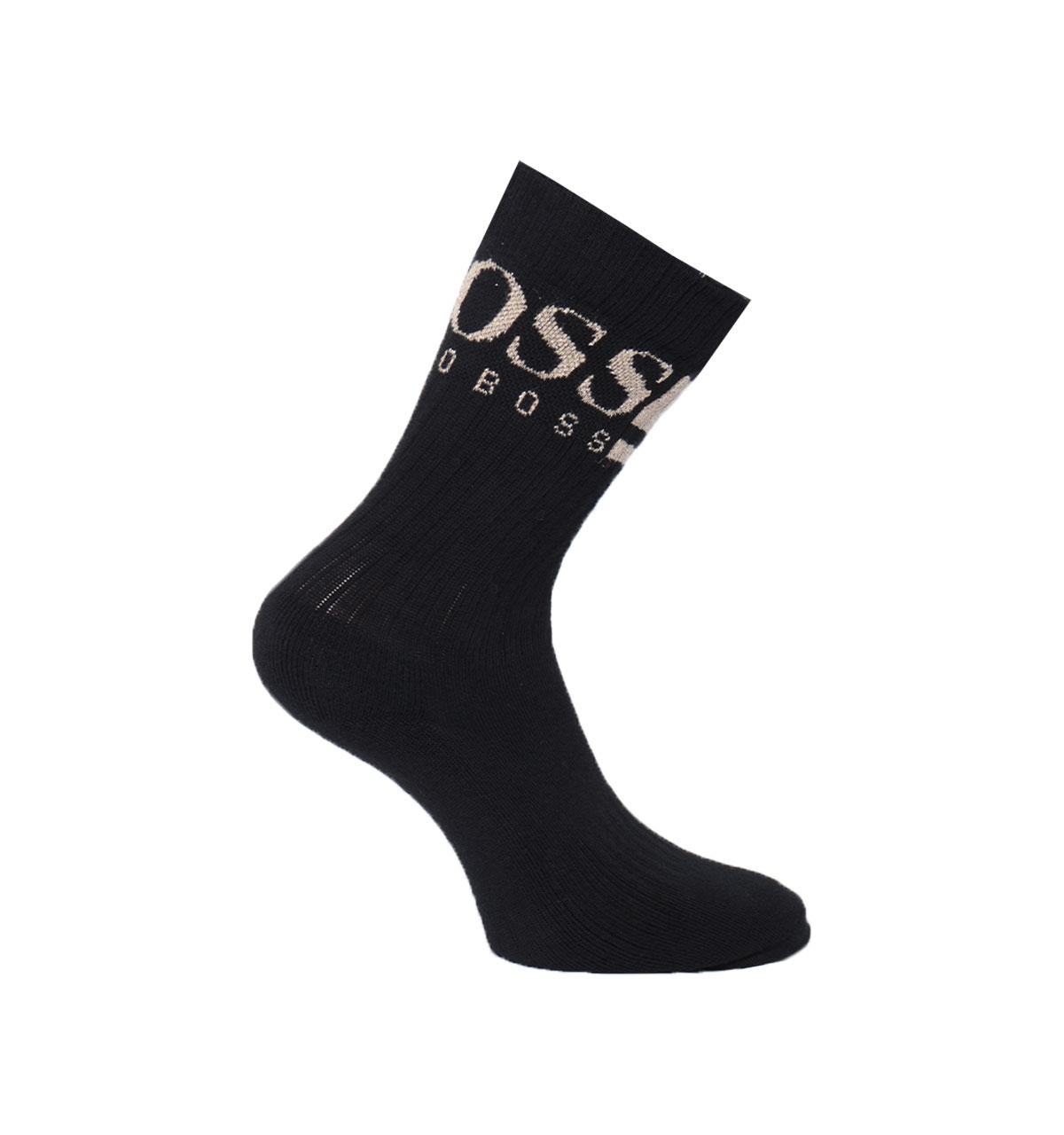 BOSS by Hugo Boss Cotton Ribbed Logo Black Socks for Men Lyst