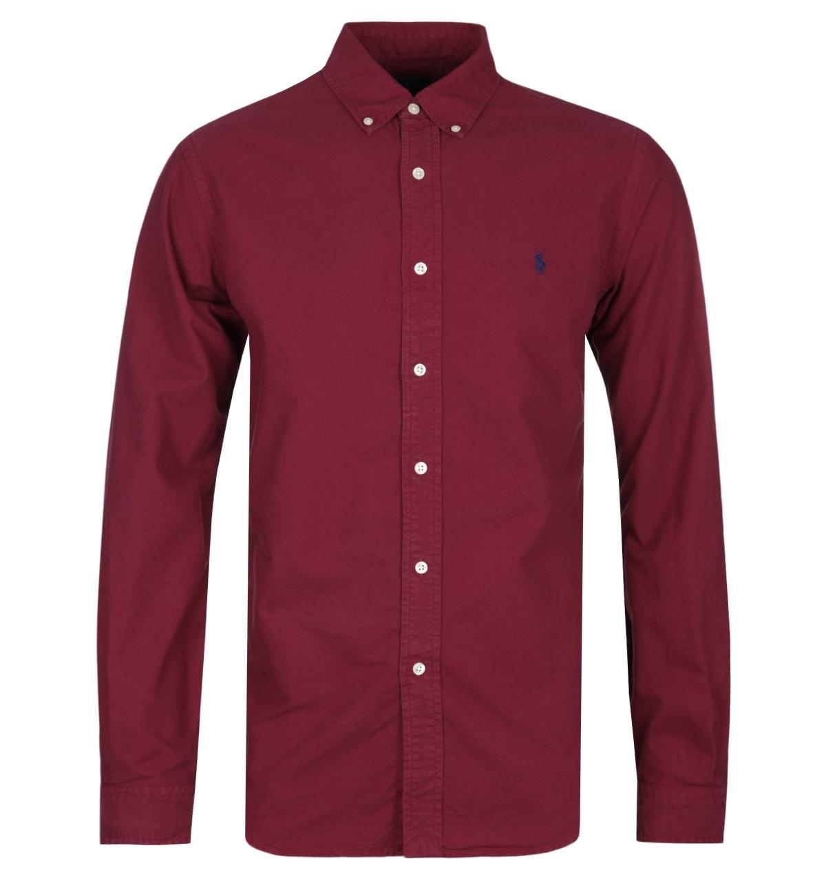 ralph lauren burgundy oxford shirt