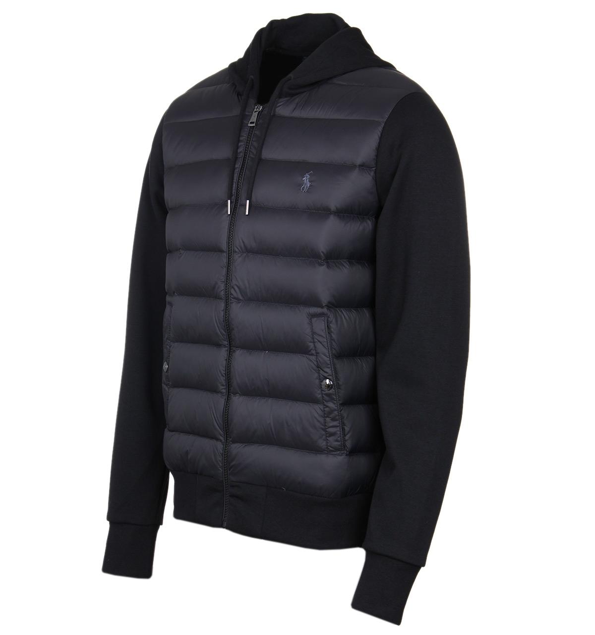 polo ralph lauren jet black down padded hooded jacket