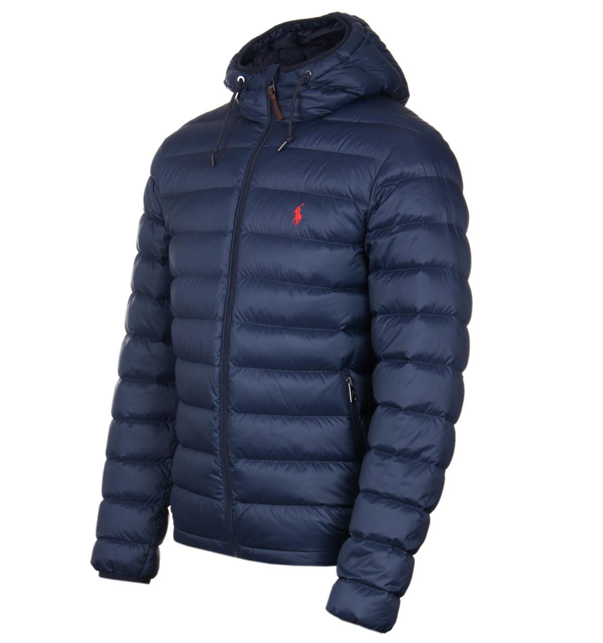 Polo Ralph Lauren Synthetic Aviator Navy Down Padded Hooded Jacket in Blue  for Men | Lyst