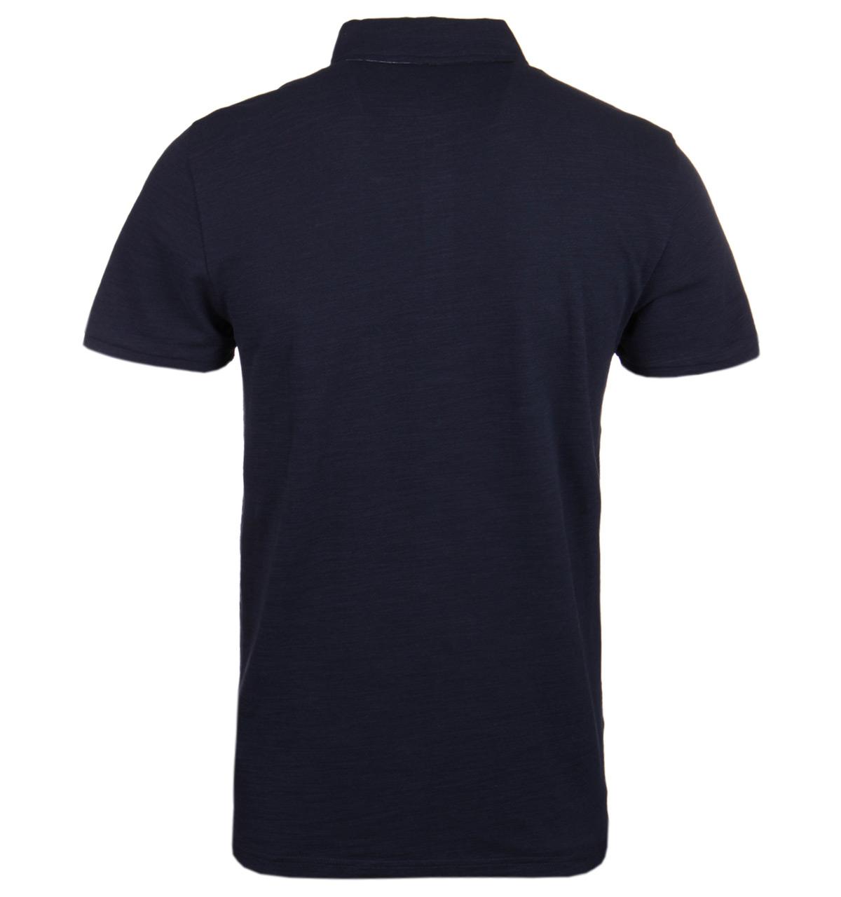 BOSS Orange Cotton Plainer Navy Pique Short Sleeve Polo Shirt in Blue ...