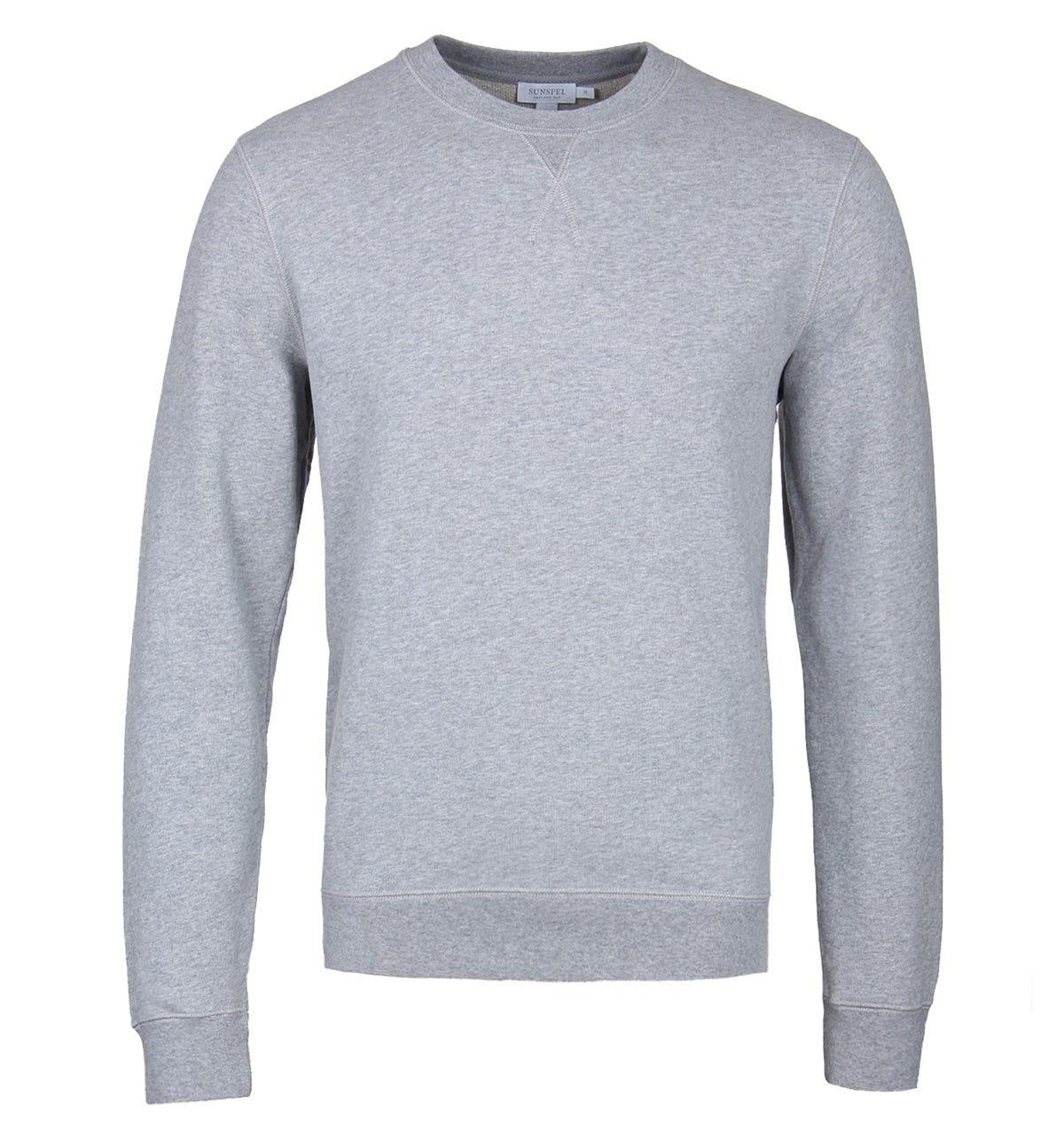 Sunspel Cotton Grey Melange Loopback Sweatshirt in Gray for Men - Lyst