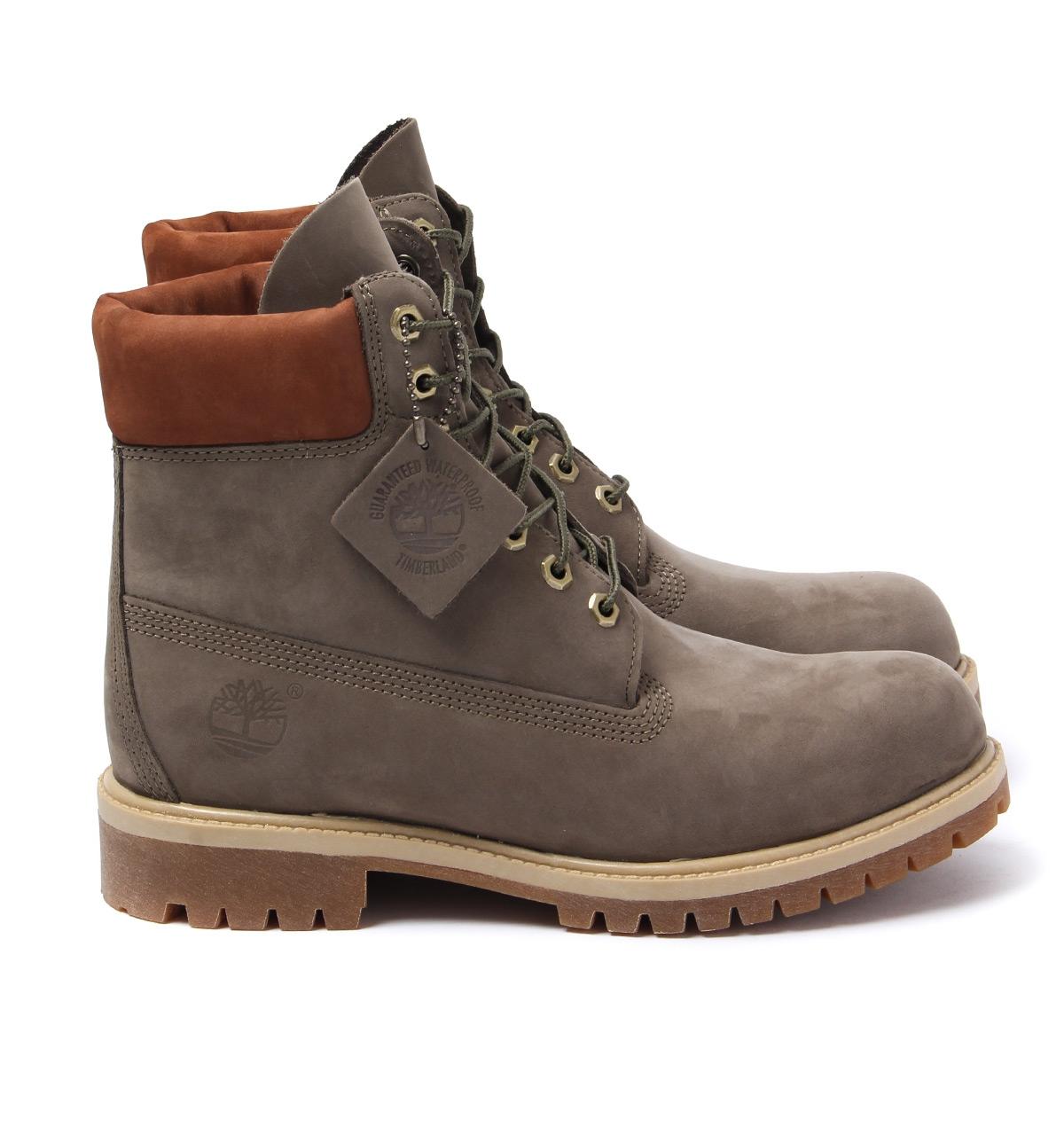 Grey Suede Brown Top Leather Boots 