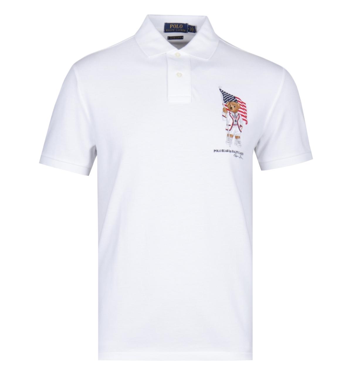 Polo Ralph Lauren Chariots Of Fire Bear Custom Slim Fit White Polo Shirt  for Men | Lyst