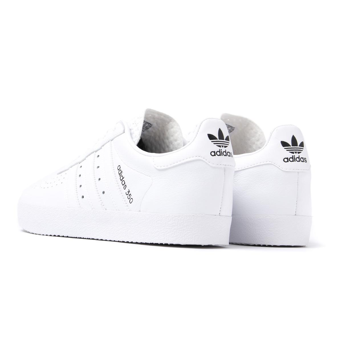 adidas Originals 350 White Grained Leather Trainers for Men | Lyst