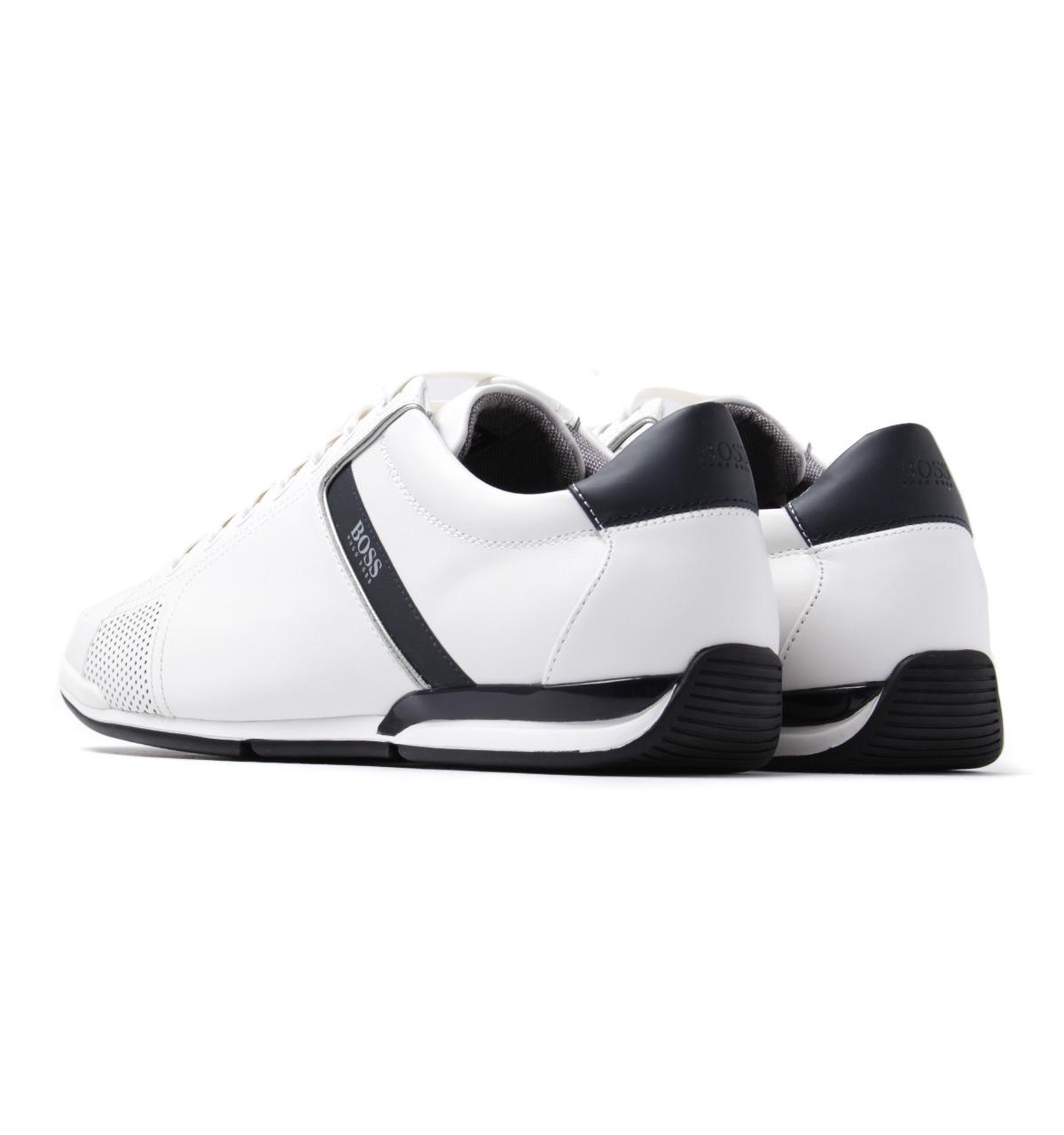 Boss Saturn Lowp White Leather Trainers 