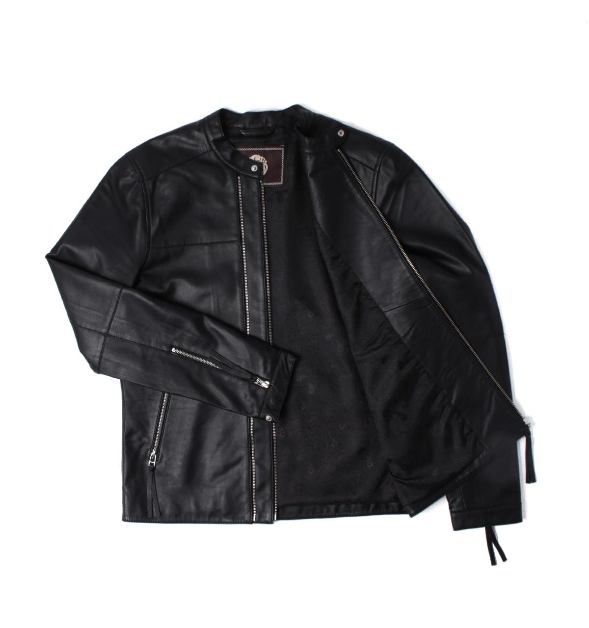 pretty green leather zip through jacket