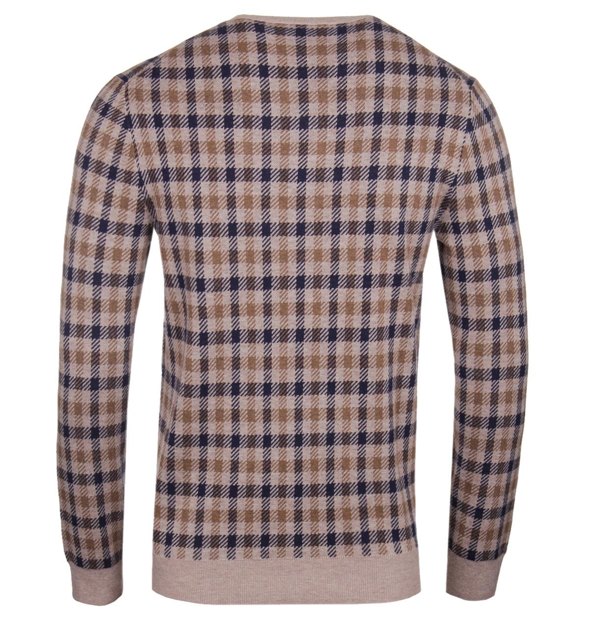 Aquascutum Wool Hinton Club Check Vicuna Jumper for Men - Lyst