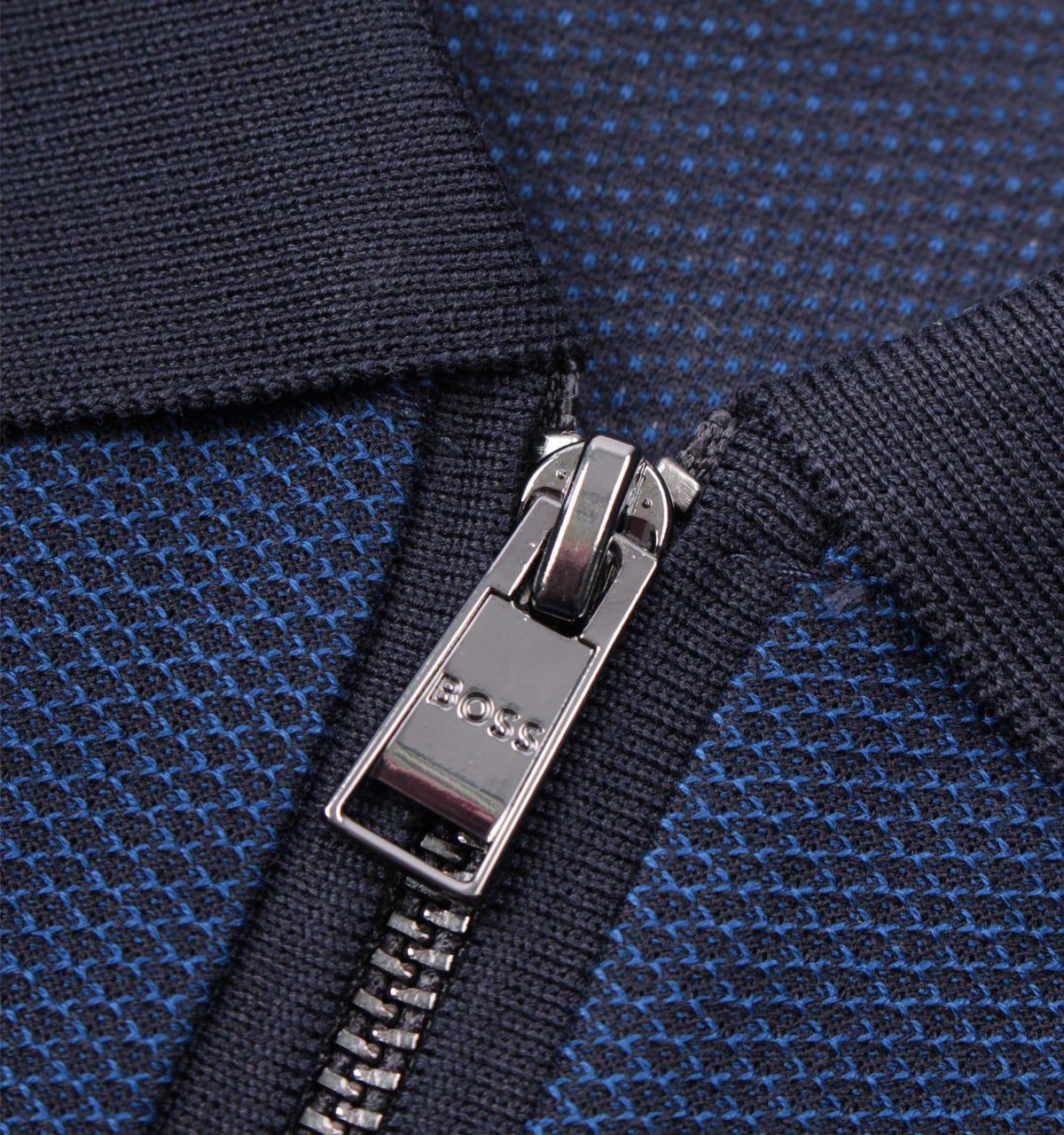 BOSS by HUGO BOSS Cotton Palston Mercerised Zip Placket Polo Shirt in Blue  for Men | Lyst